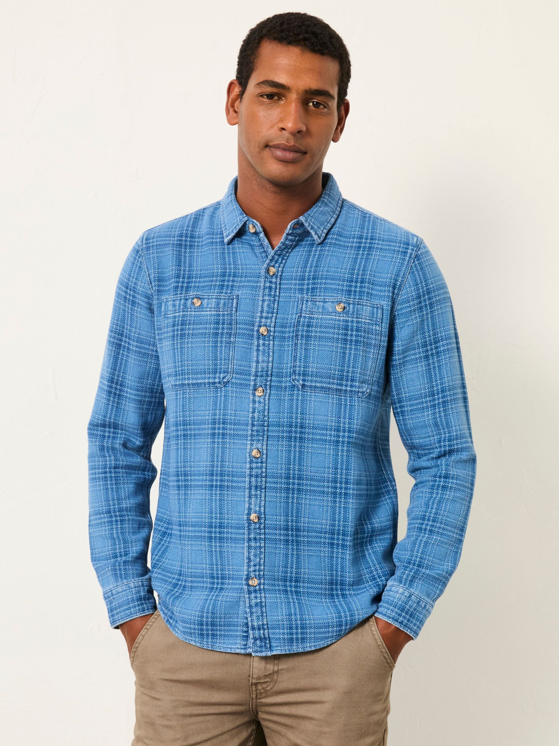 Watton Blue Long Sleeve Check Shirt (F30425) | $105