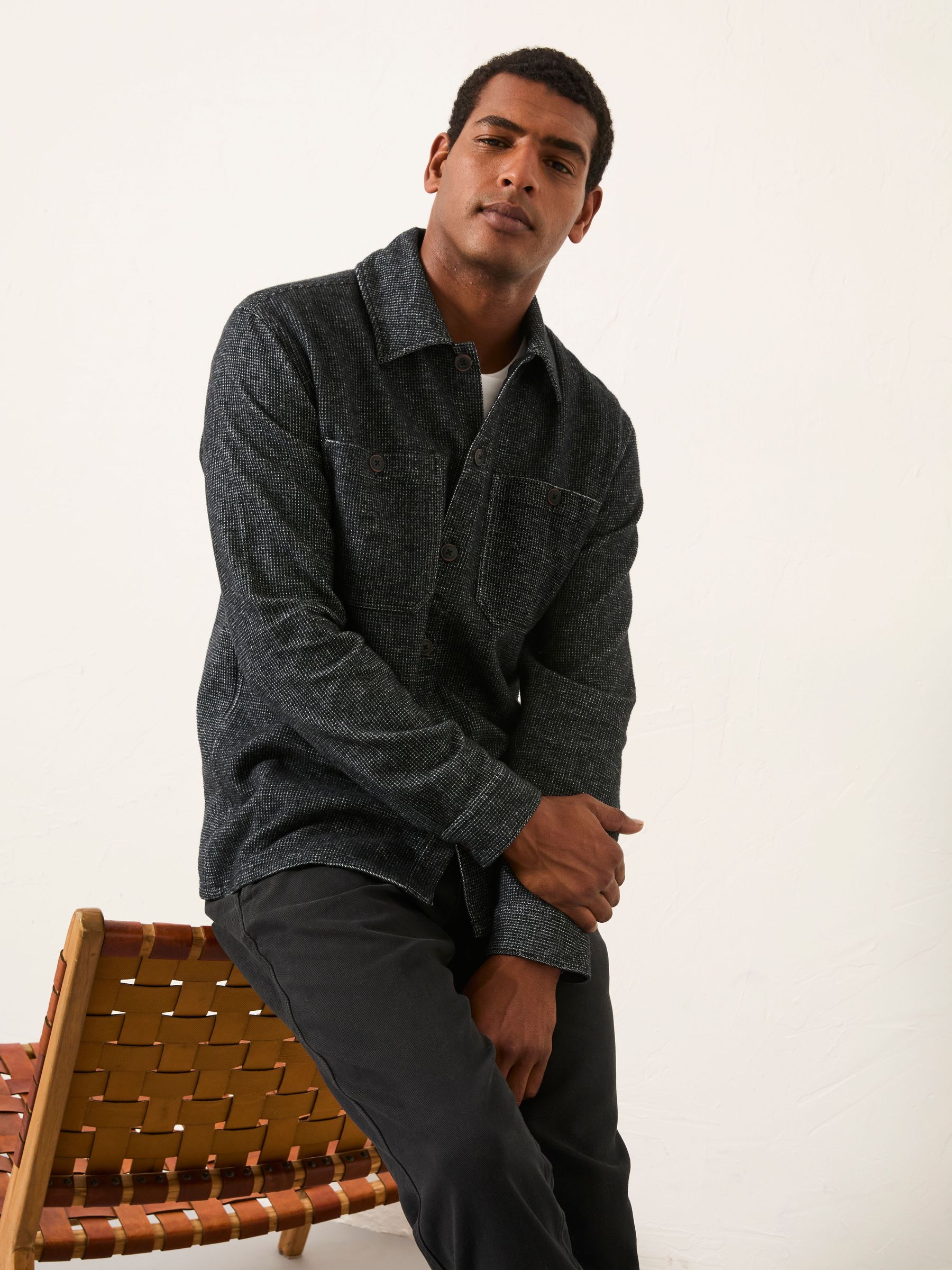 Blythe Dark Grey Long Sleeve Shirt (F30438) | $113