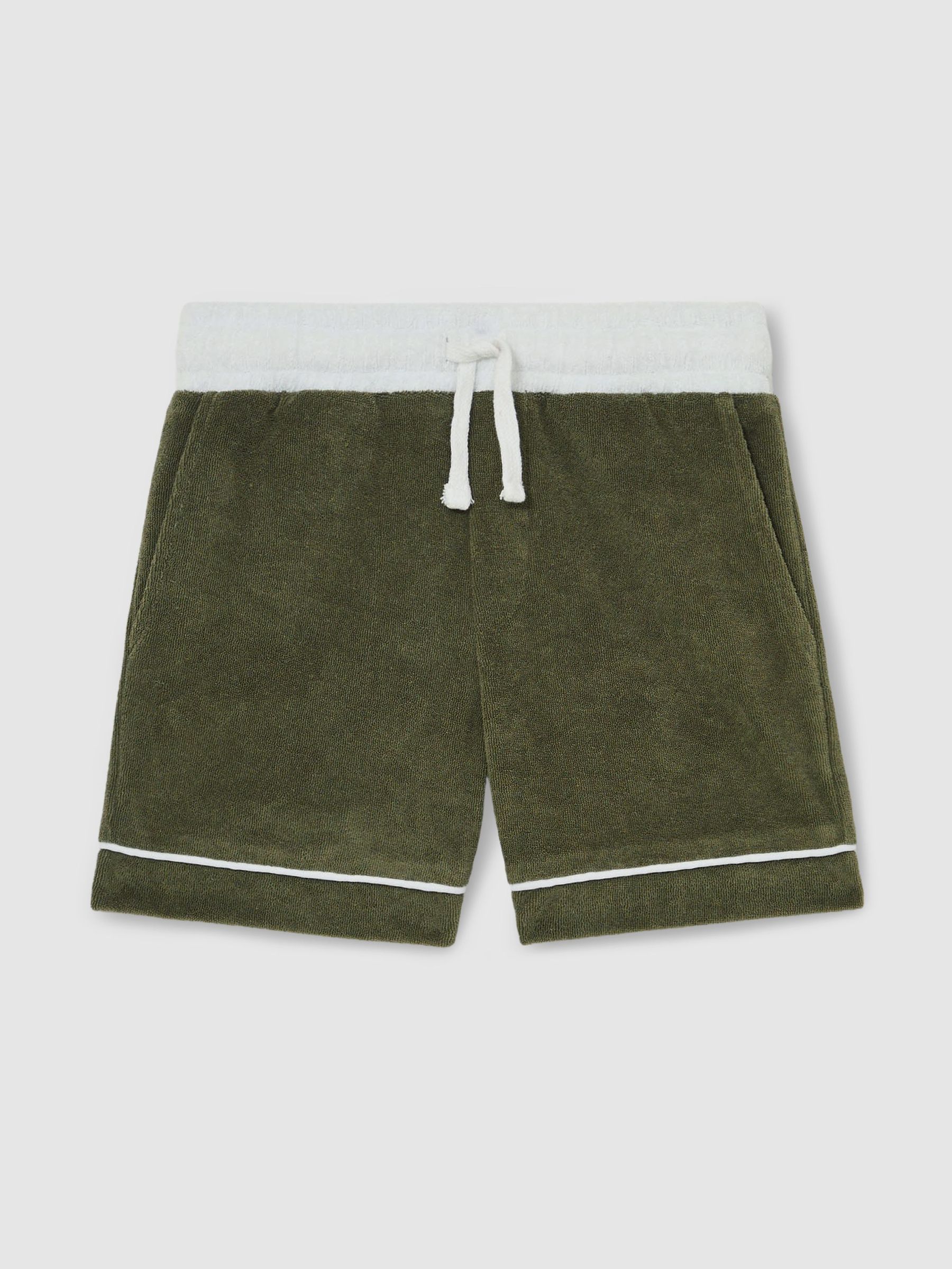 13-14 yrs Velour Colour-Block Shorts in Green Multi (F30552) | $80