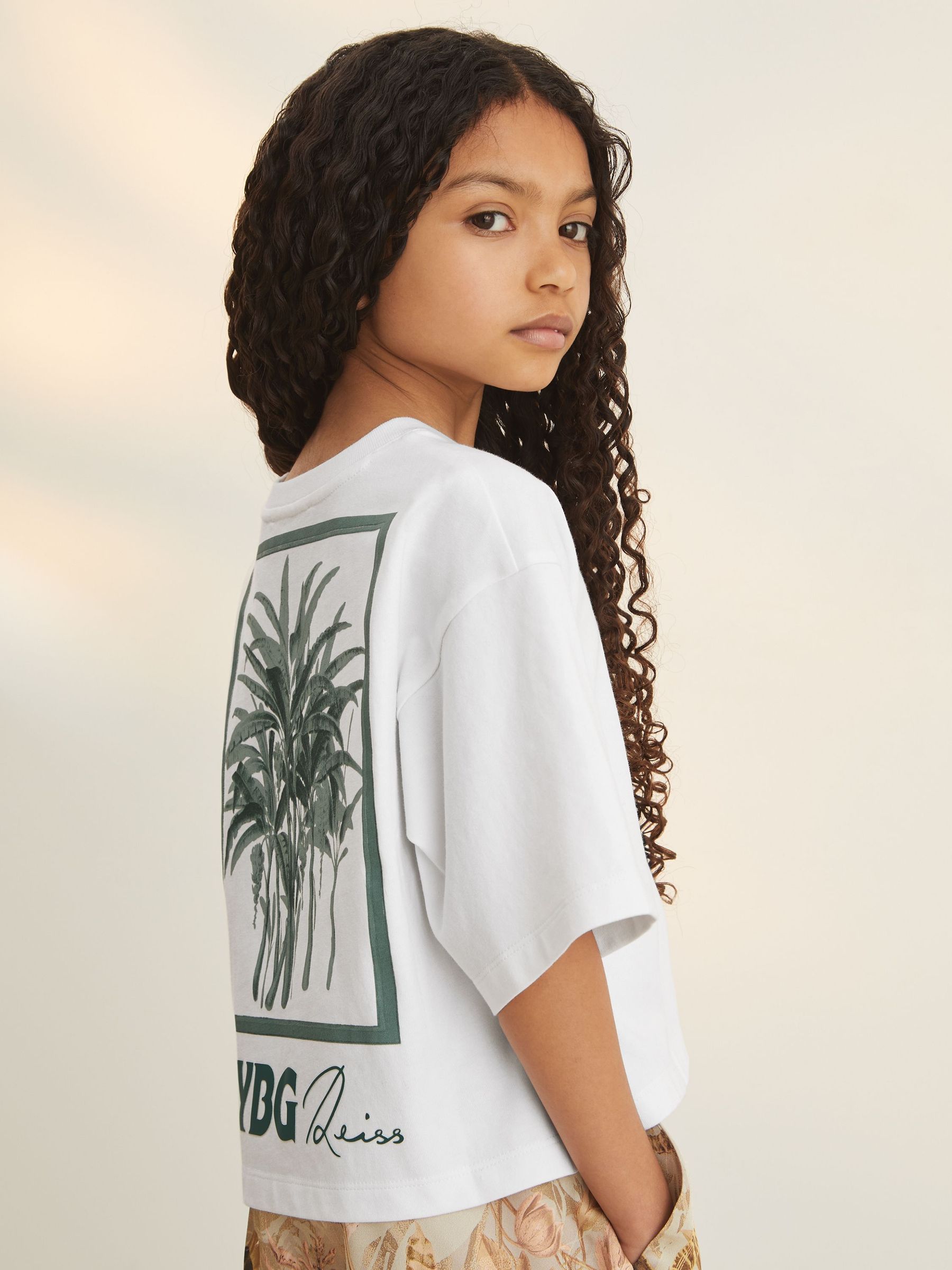 4-9 yrs Reiss | NYBG Floral Oversize T-Shirt in Khaki (F30567) | €35