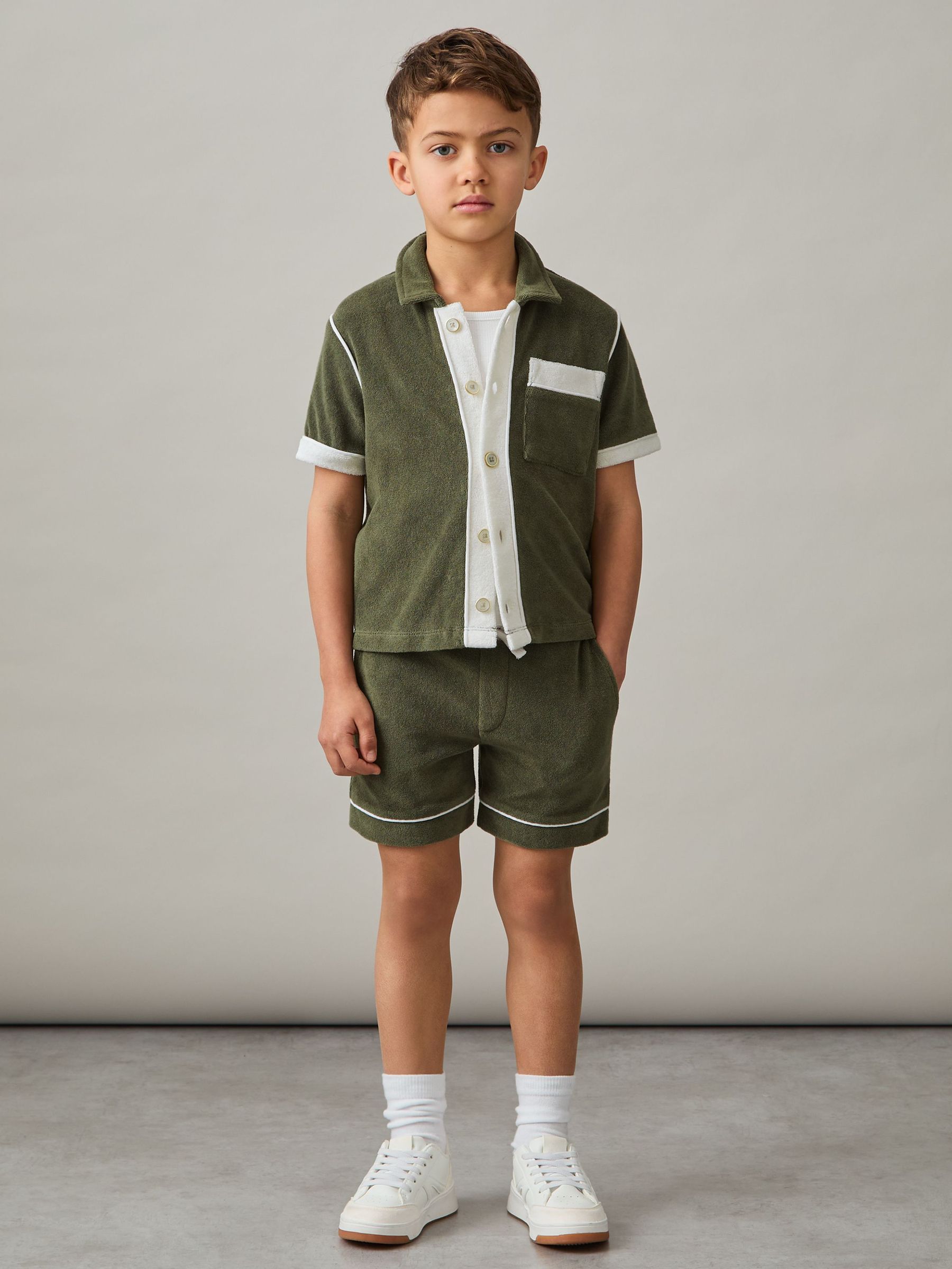 3-9 yrs Velour Colour-Block Shirt in Green Multi (F30571) | 55 €