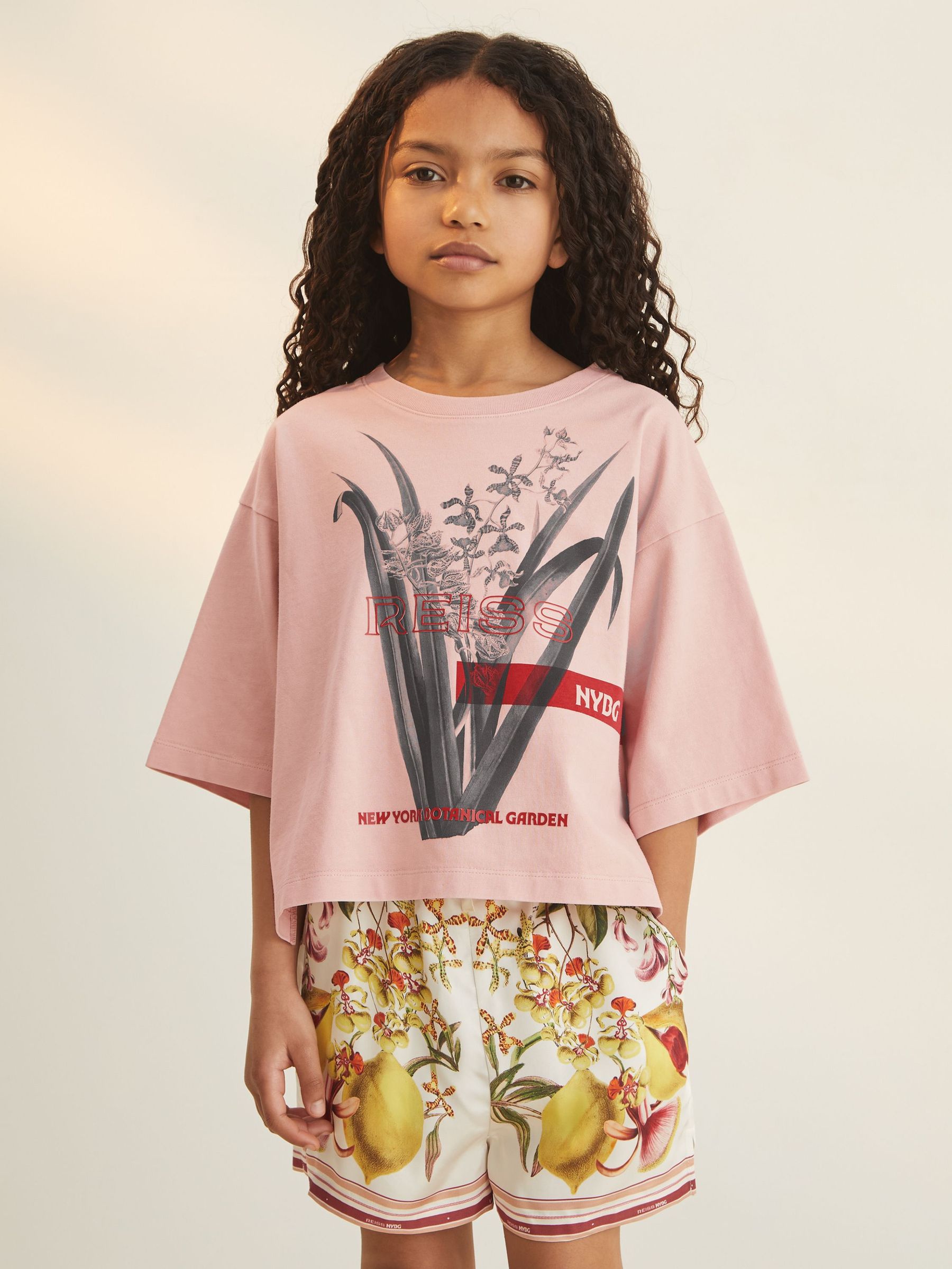 4-9 yrs Reiss | NYBG Floral Oversize T-Shirt in Pink (F30602) | €35