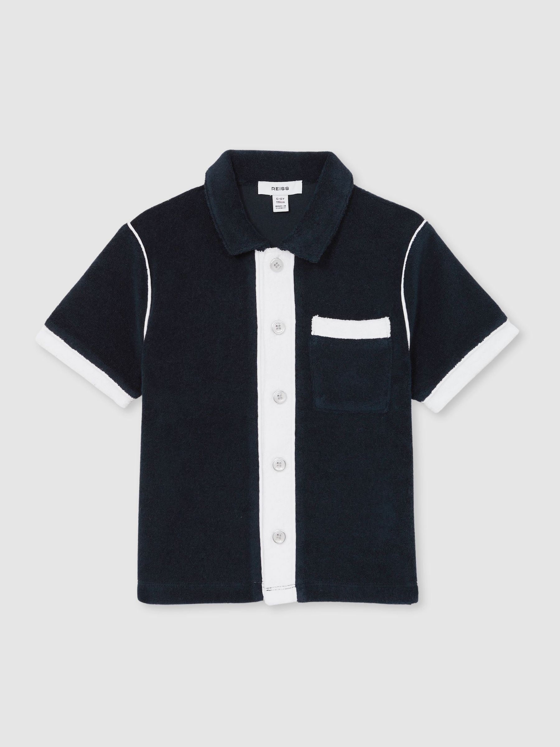 13-14 yrs Velour Colour-Block Shirt in Blue Multi (F30606) | US$70