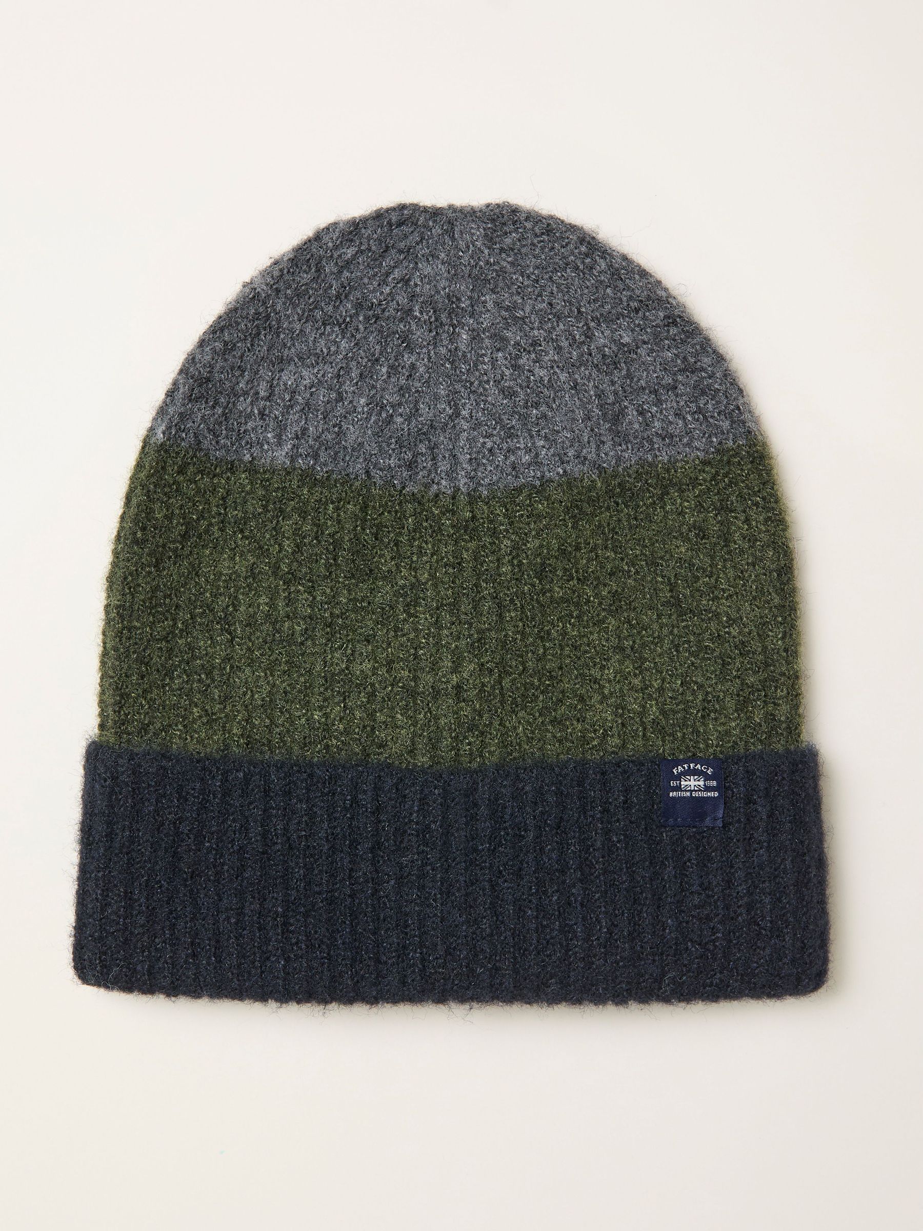 Khaki Green Leo Colourblock Beanie (F31862) | $34