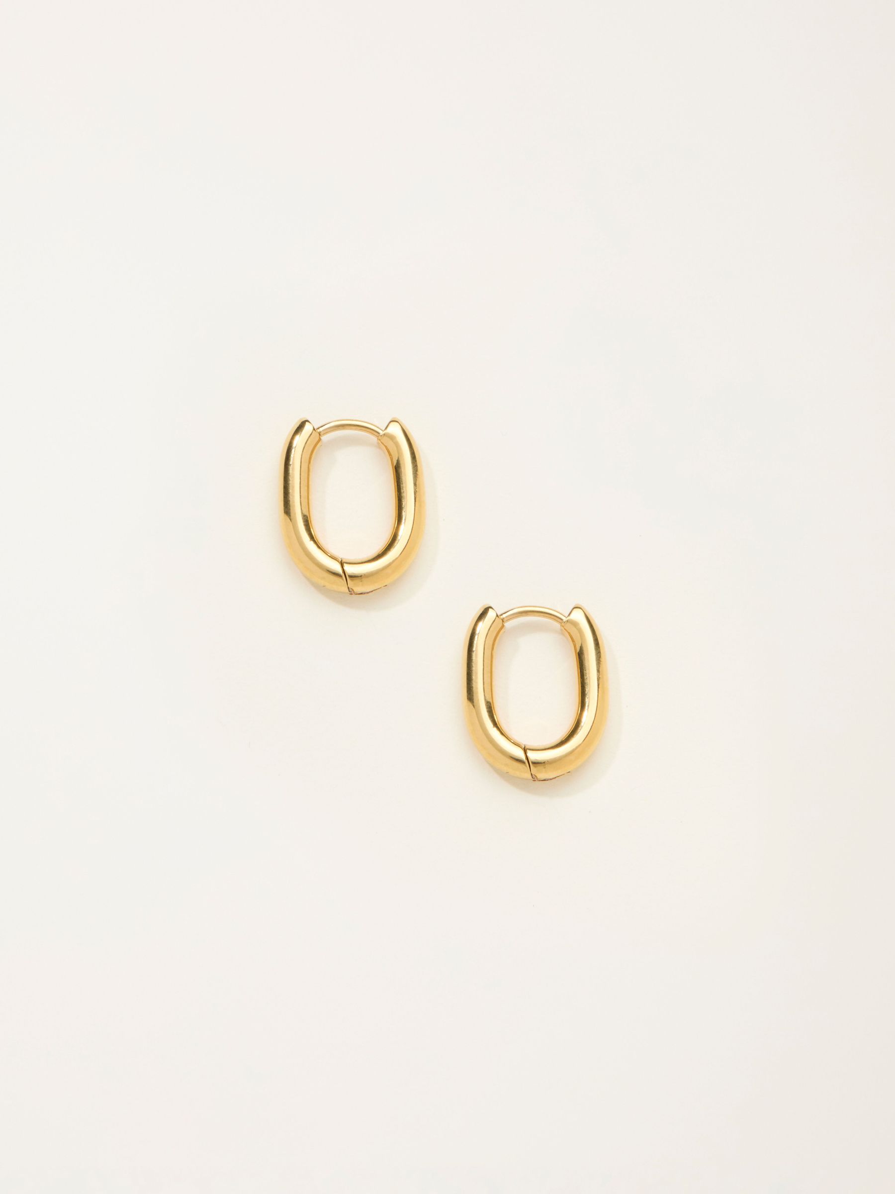 Gold Plated Waterproof Oval Hoop Earrings (F33213) | €21.50