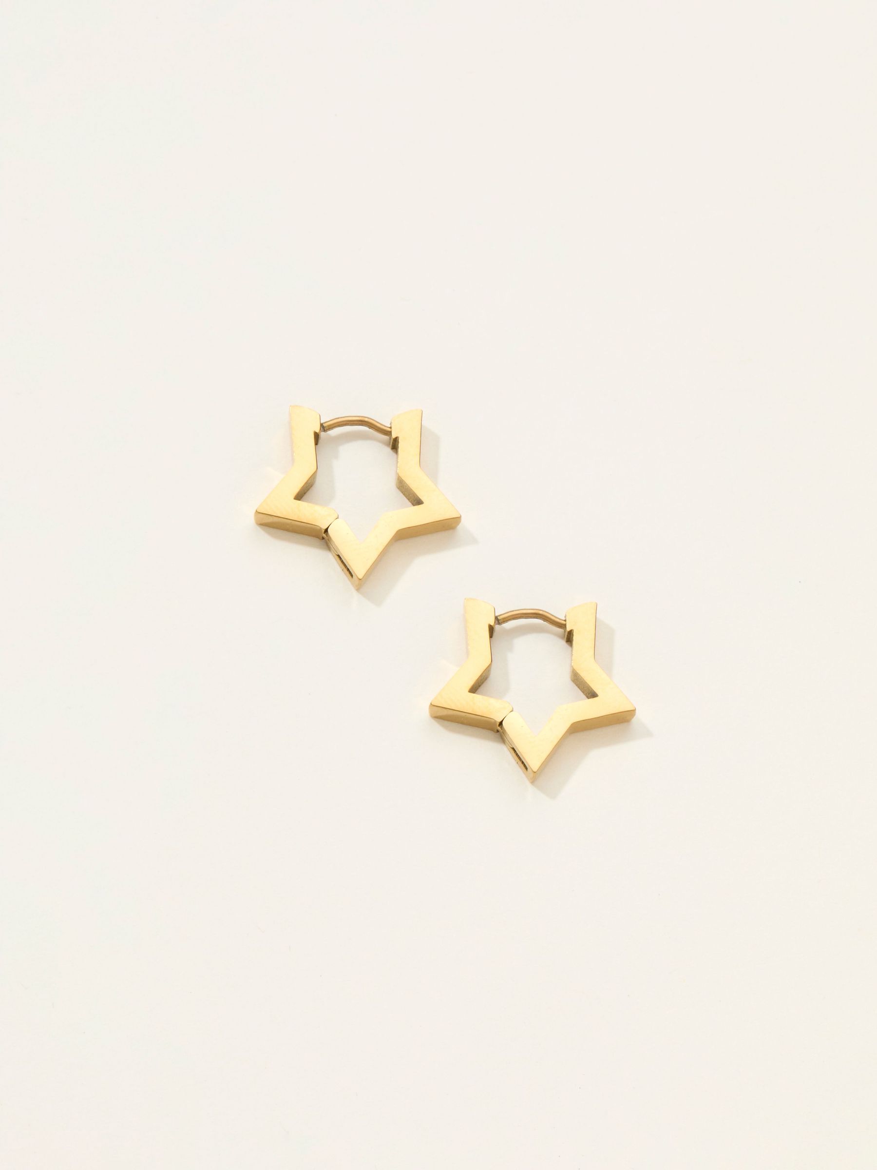 Gold Tone Waterproof Star Hoop Earrings (F33215) | €21.50