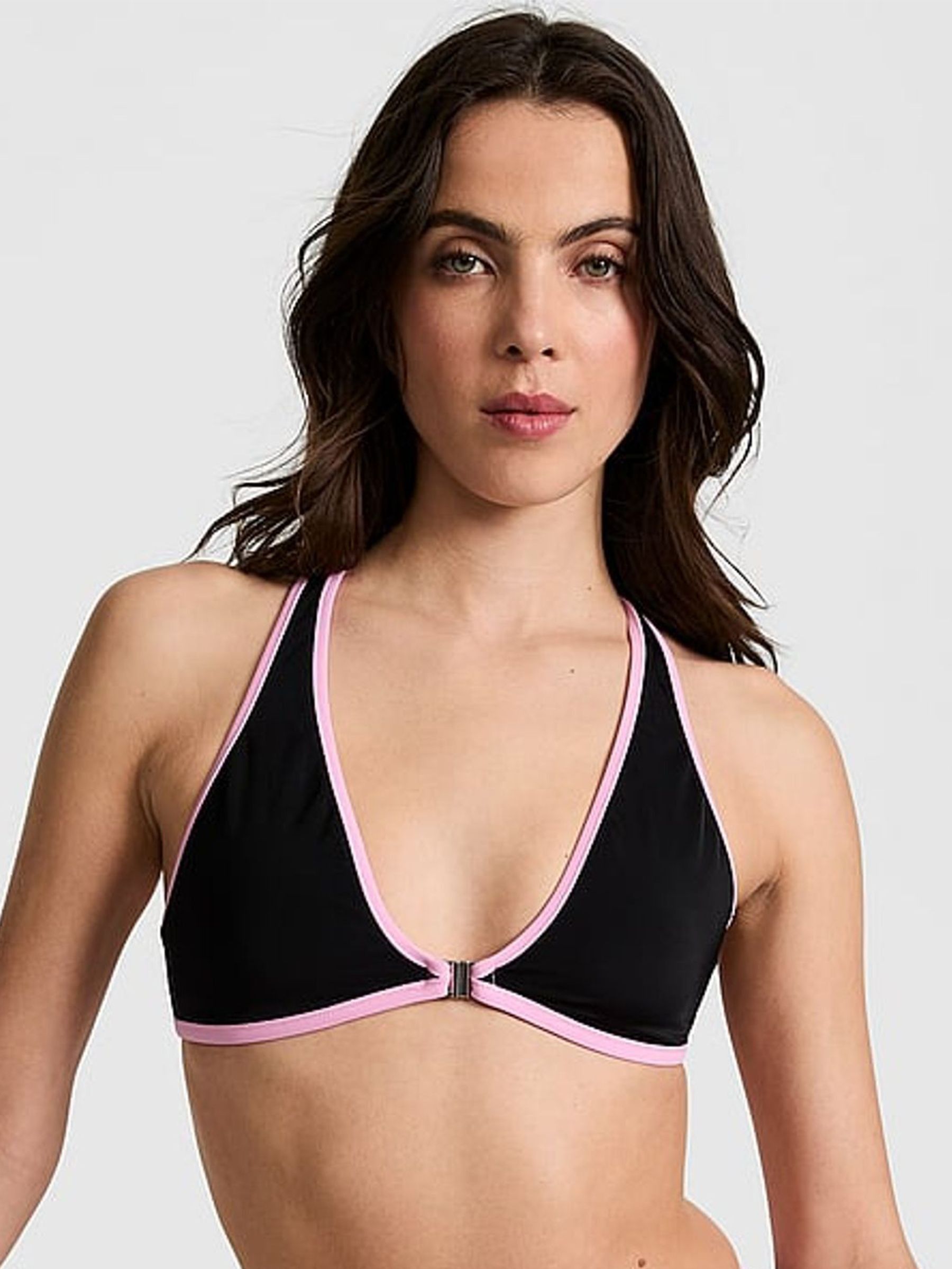 Black Halter Plunge Bikini Top (F33679) | €30