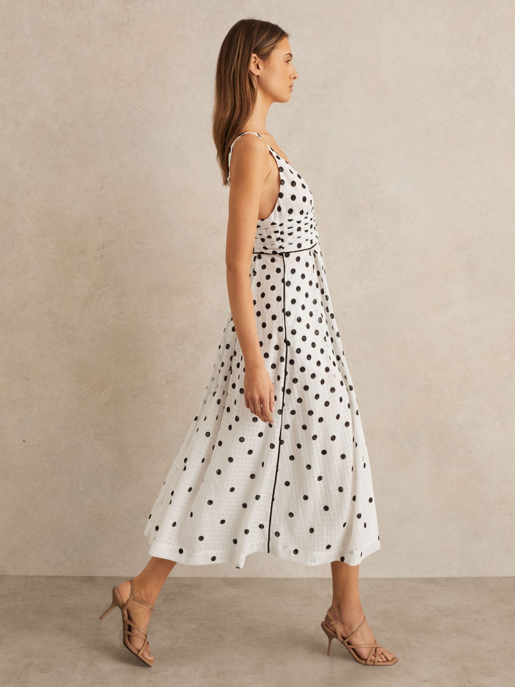 Polka Dot Midi Dress in Black/White (F37242) | €225