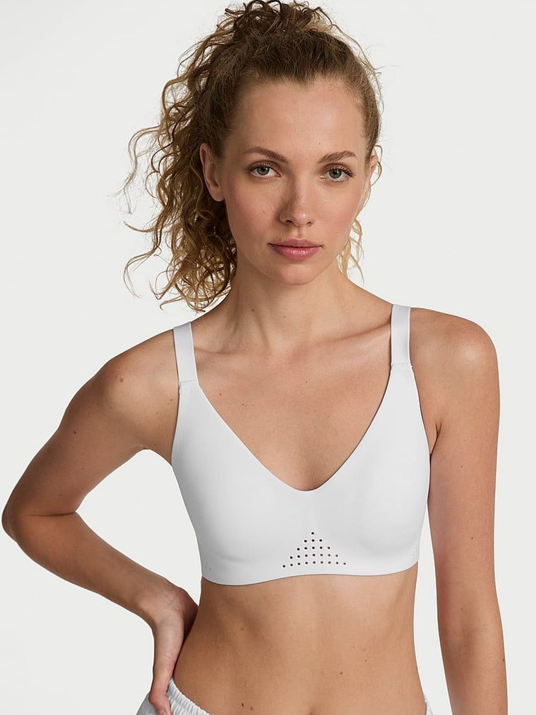 White VSX Featherweight™ Medium V-Neck Sports Bra (F40301) | €52