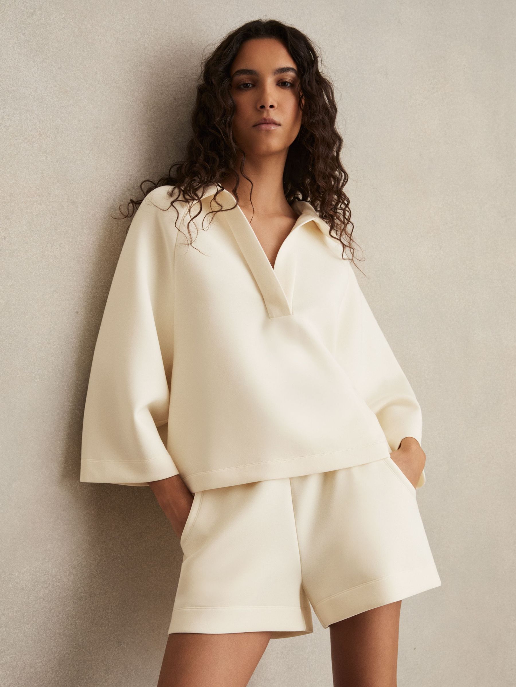 Modal-Blend Jersey Sweatshirt in Buttermilk Cream (F40780) | €145