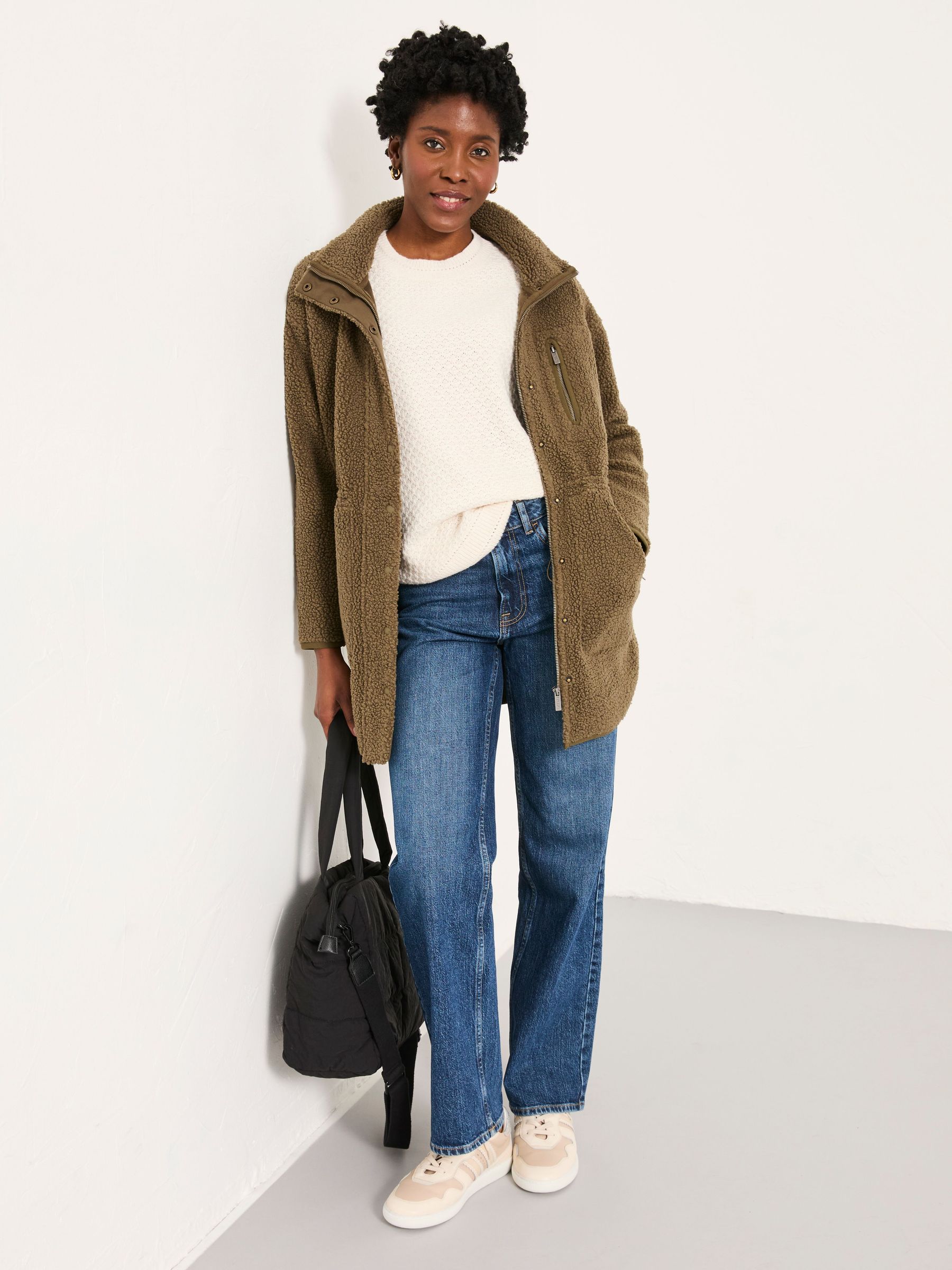 Hadley Olive Green Zip Through Fleece Jacket (F41133) | $136