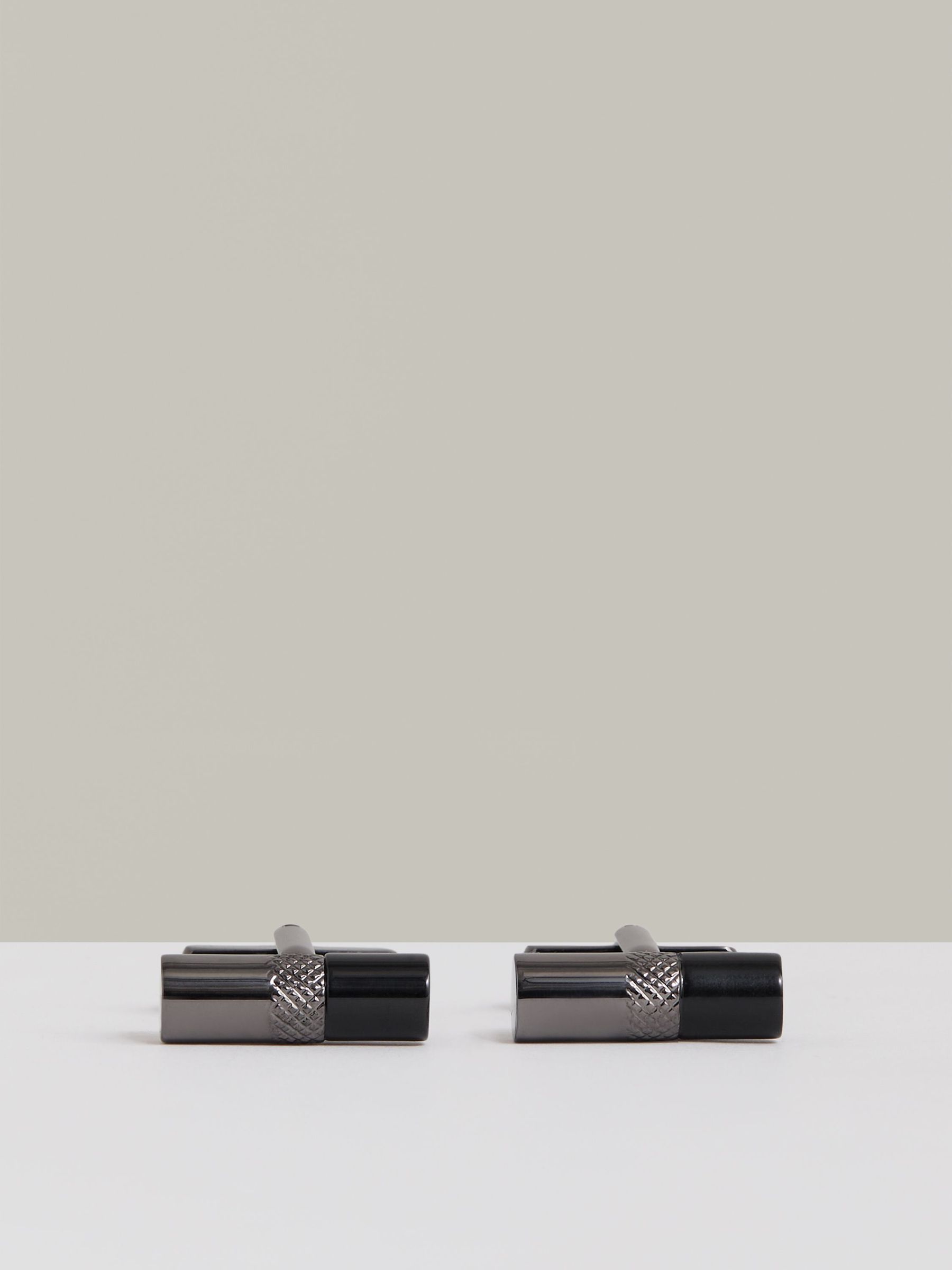 Cufflinks in Gunmetal Tone /Onyx (F42265) | AED325