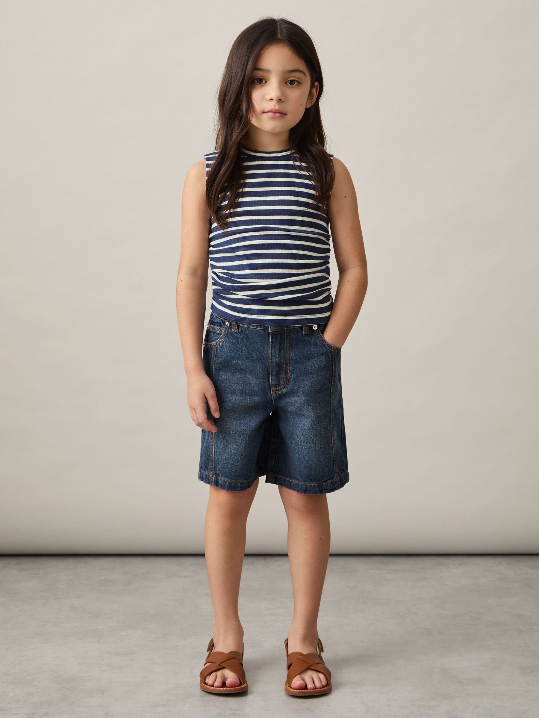 Knee-Length Denim Shorts in Blue (F43088) | €50