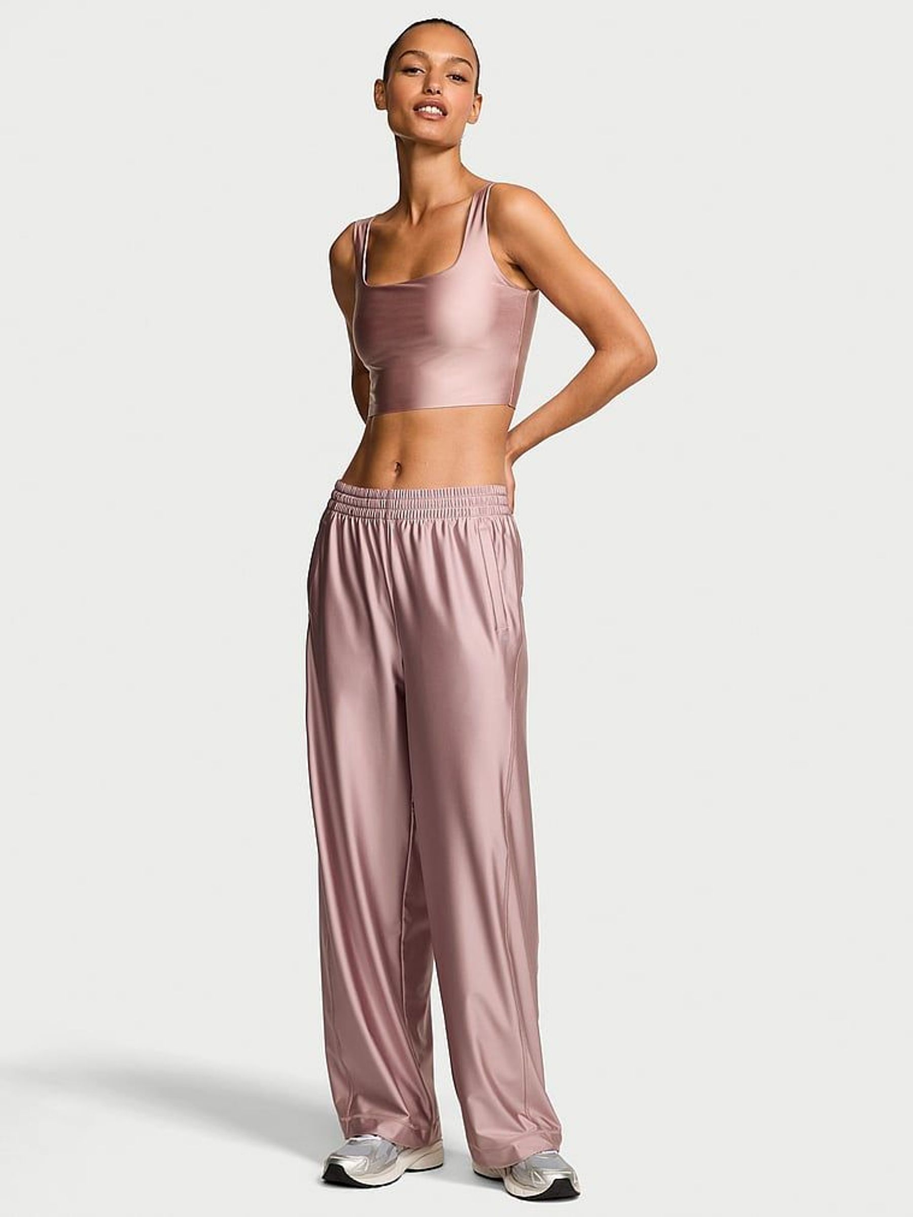French Mauve Pink VSX GlossyTech™ Wide Leg Trousers (F43609) | €96
