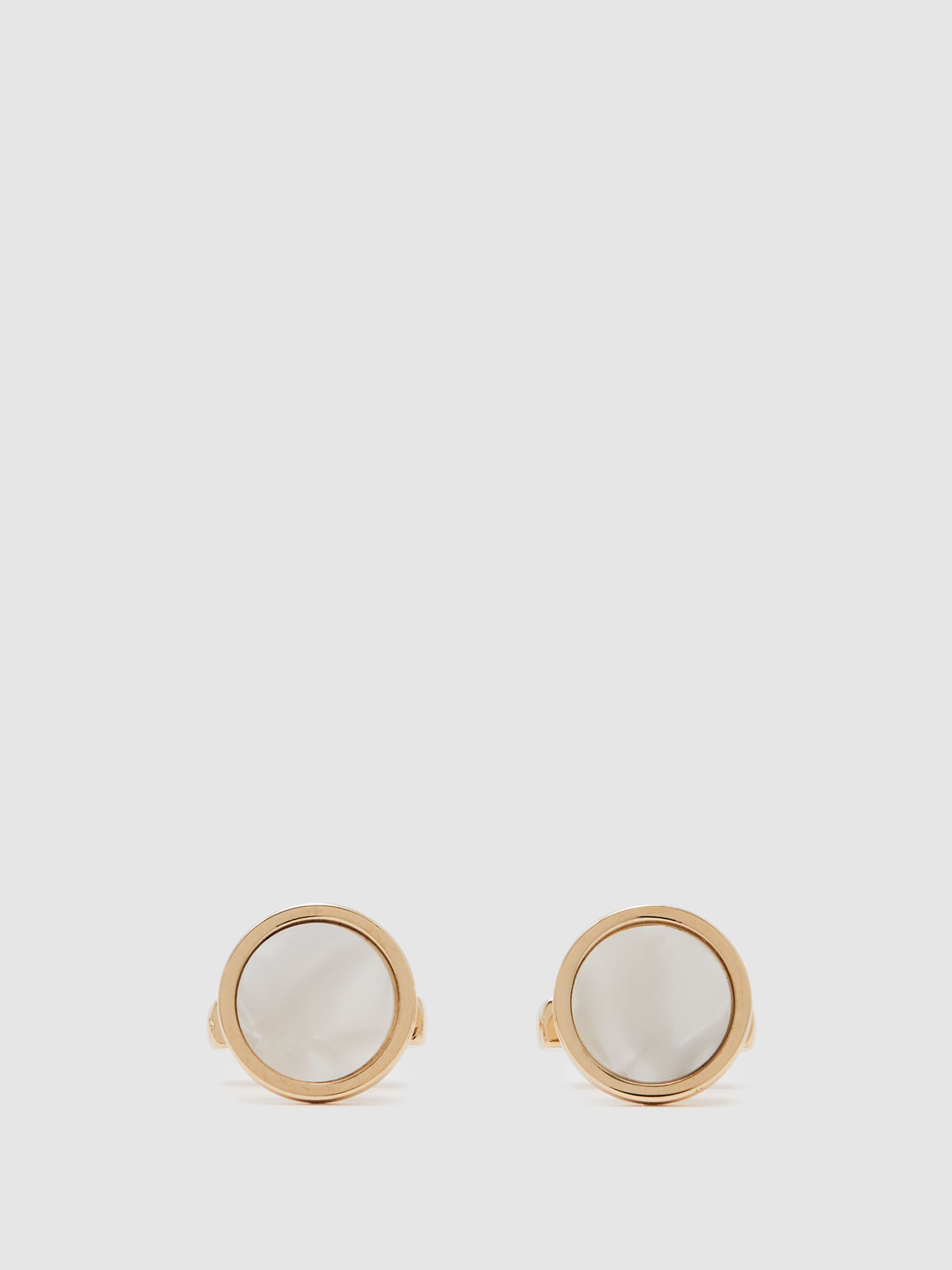 Inlaid Round Cufflinks in Gold Tone (F45220) | HK$880
