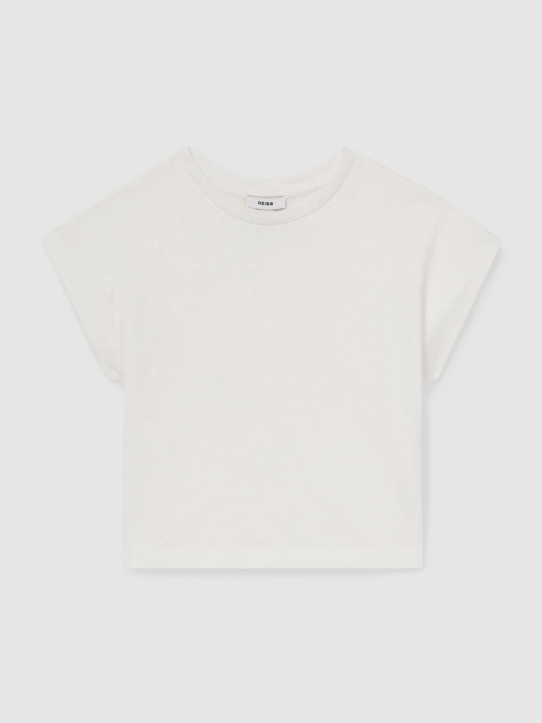 13-14 yrs Oversized Cotton-Blend T-Shirt in Ivory (F45249) | €35