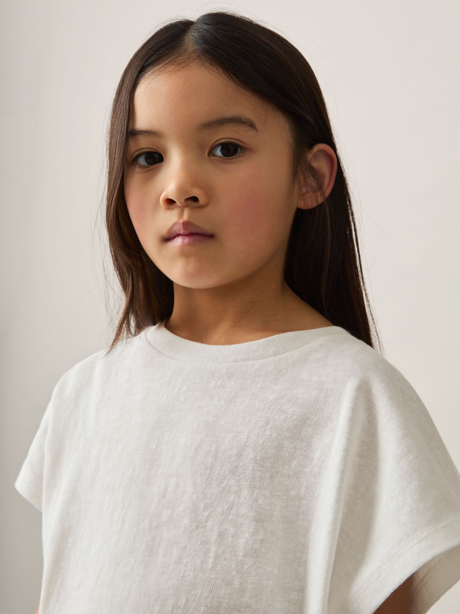 Oversized Cotton-Blend T-Shirt in Ivory (F45262) | €35