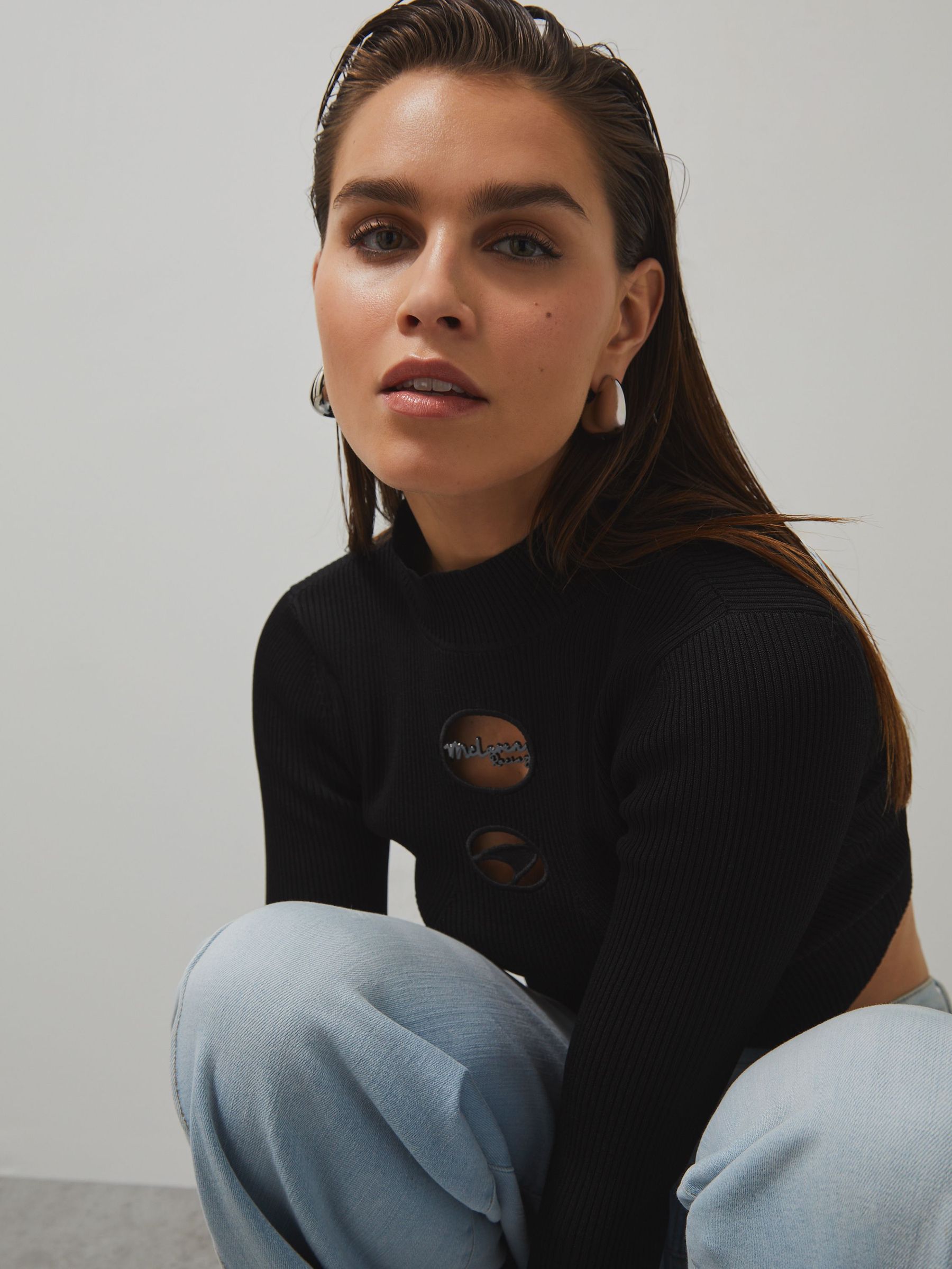 McLaren F1 Team Cut-Out Knit Crop Top in Black (F45283) | Kč2,485