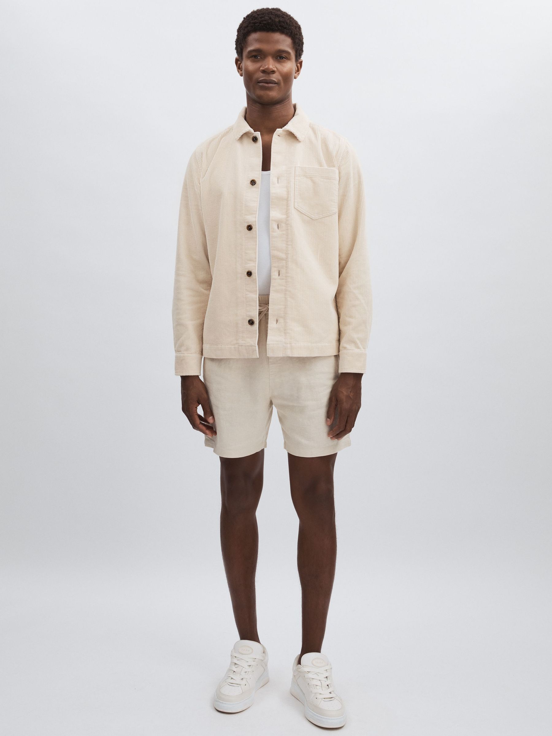 Linen-Cotton Shorts in Ivory (F47030) | €105