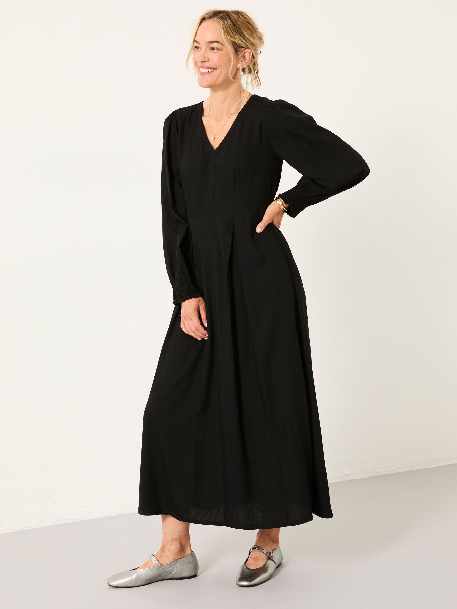 Ellie Black Regular Midi Dress (F47955) | $119