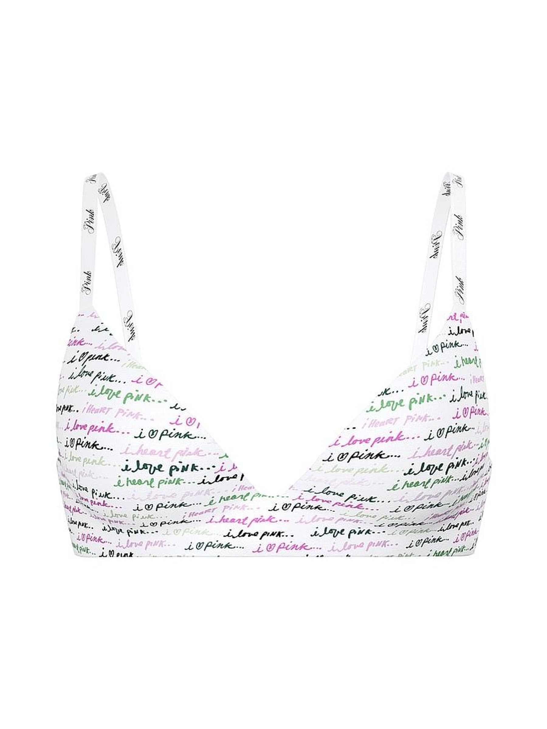 White Script Print Non Wired Lightly Lined Bra (F48007) | €33