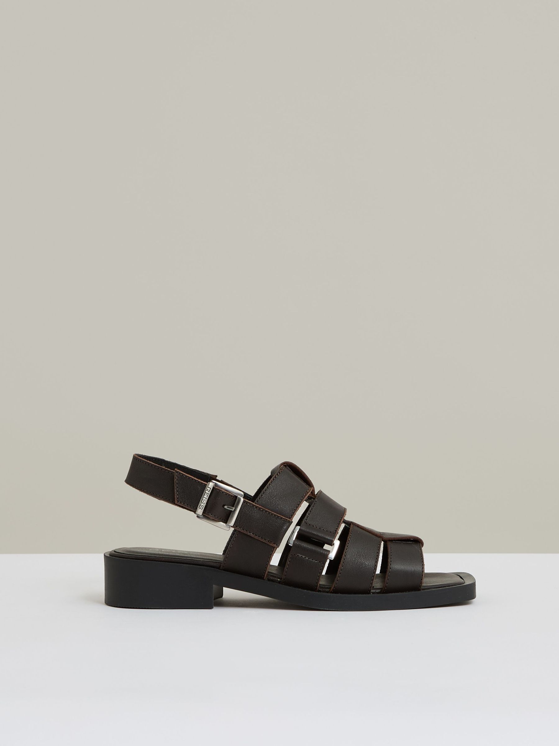 Leather Fisherman Sandals in Chocolate (F48717) | US$290