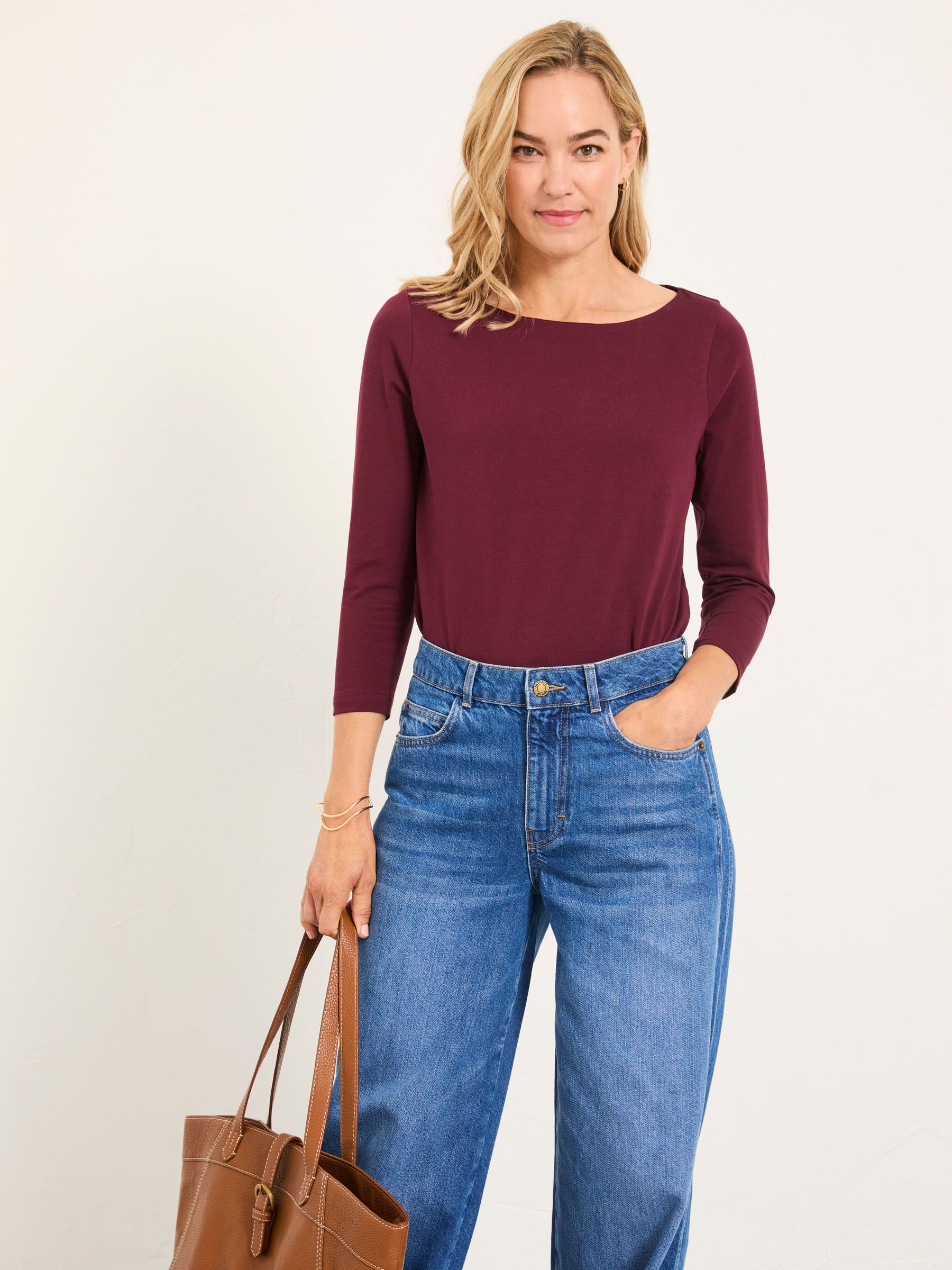 Pip Burgundy Boat Neck Top (F50240) | €36.50