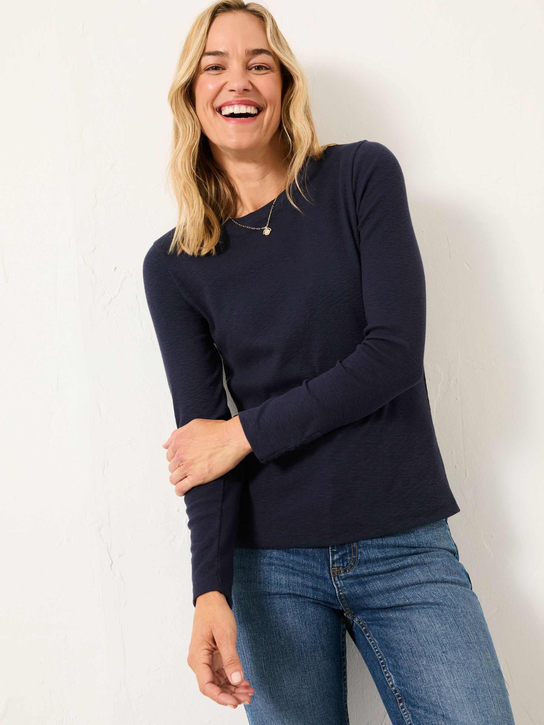 V&A | FatFace Callie Navy Long Sleeve Top (F50242) | $51