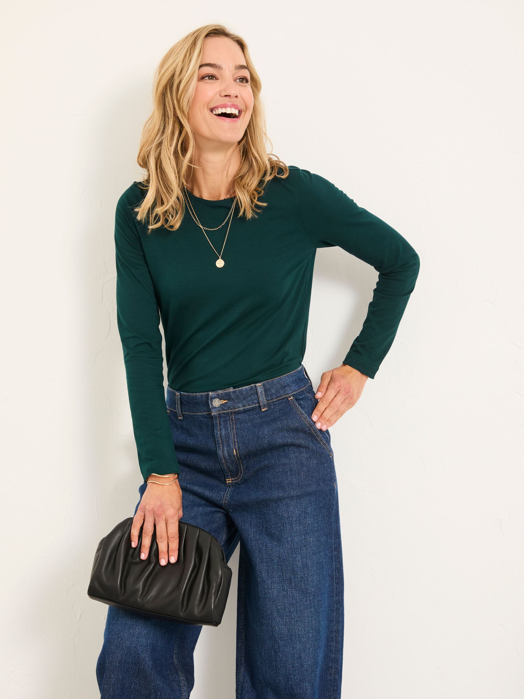 Nell Teal Blue Long Sleeve Top (F50250) | €38.50