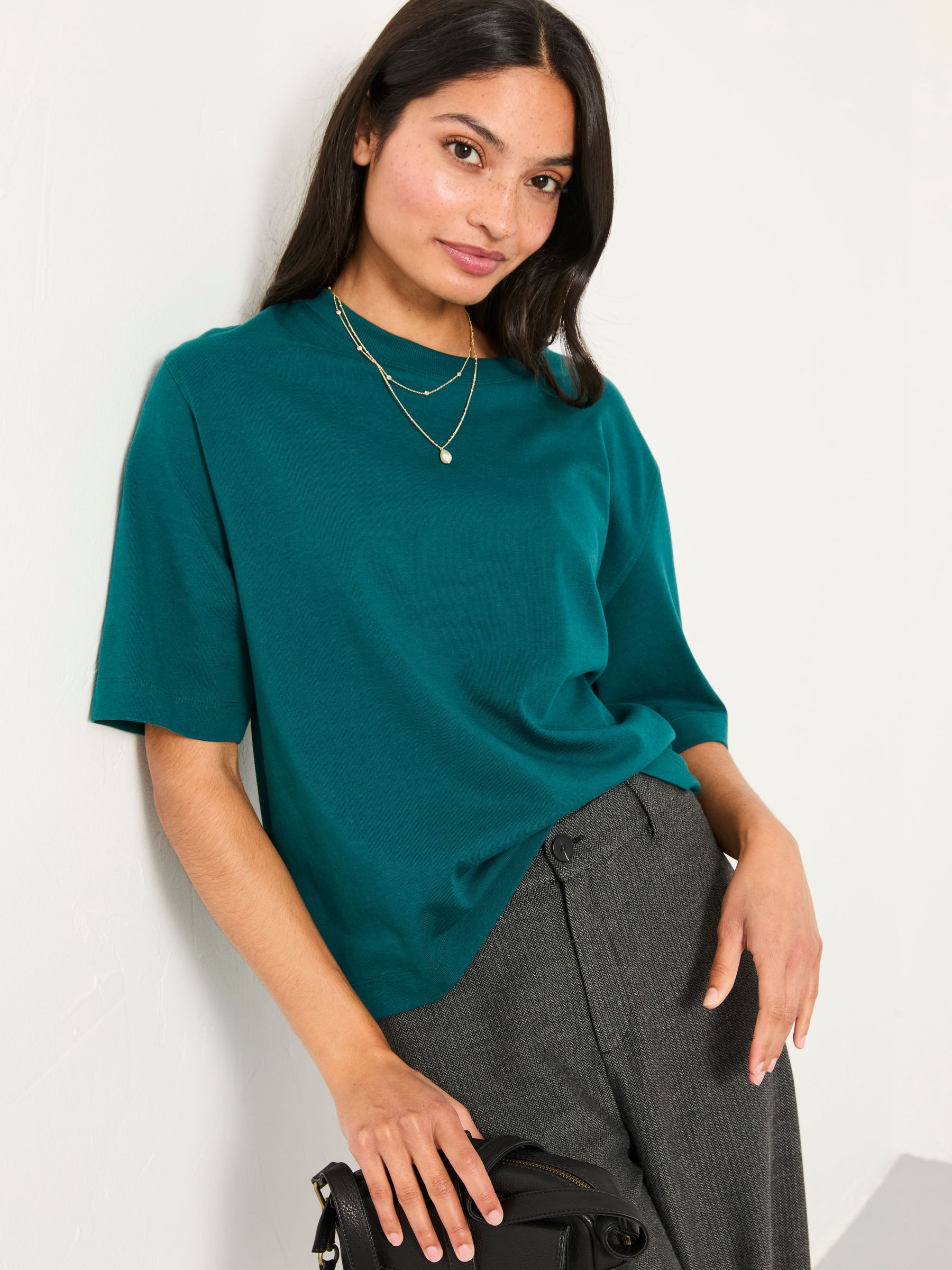 Anais Teal Blue Relaxed T Shirt (F50256) | $51