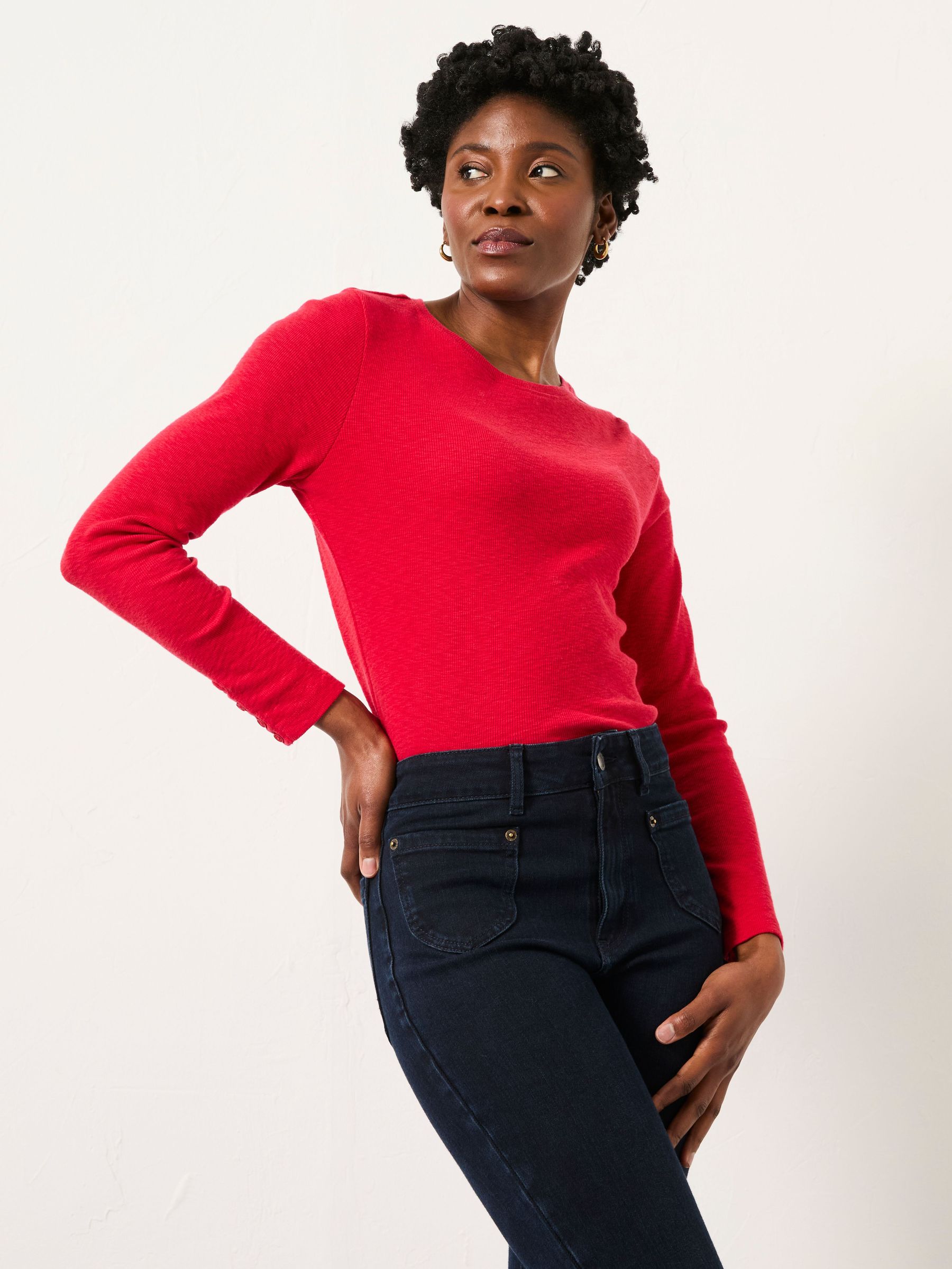 V&A | FatFace Callie Red Long Sleeve Top (F50272) | $51