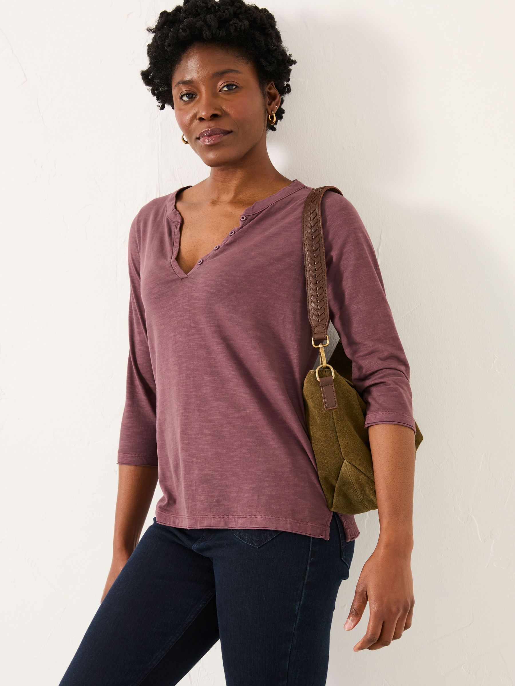 Aster Dusky Purple 3/4 Sleeve T Shirt (F50281) | €38.50