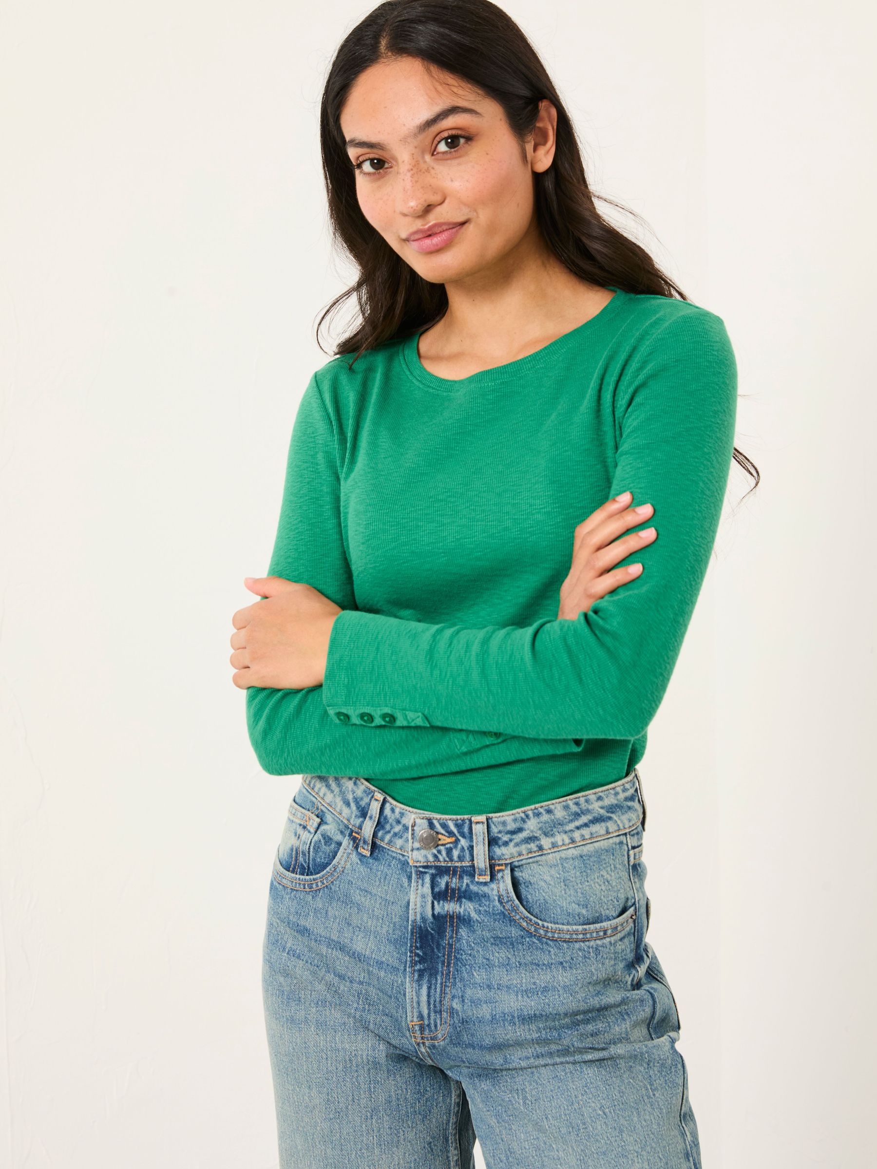Callie Emerald Green Long Sleeve Top (F50557) | €38.50