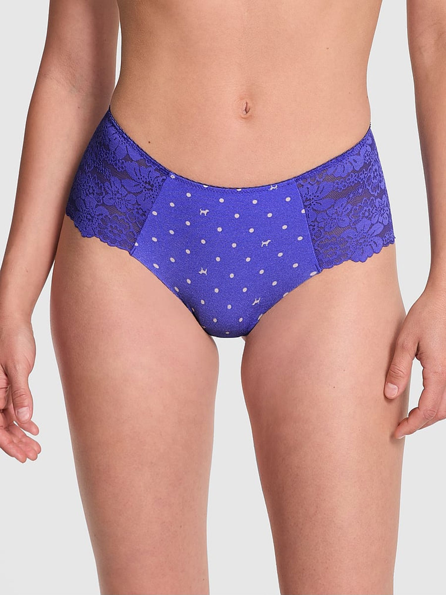 Ultra Marine Blue Cheeky No Show Lace Trim Cheeky Knickers (F51184) | €10.50