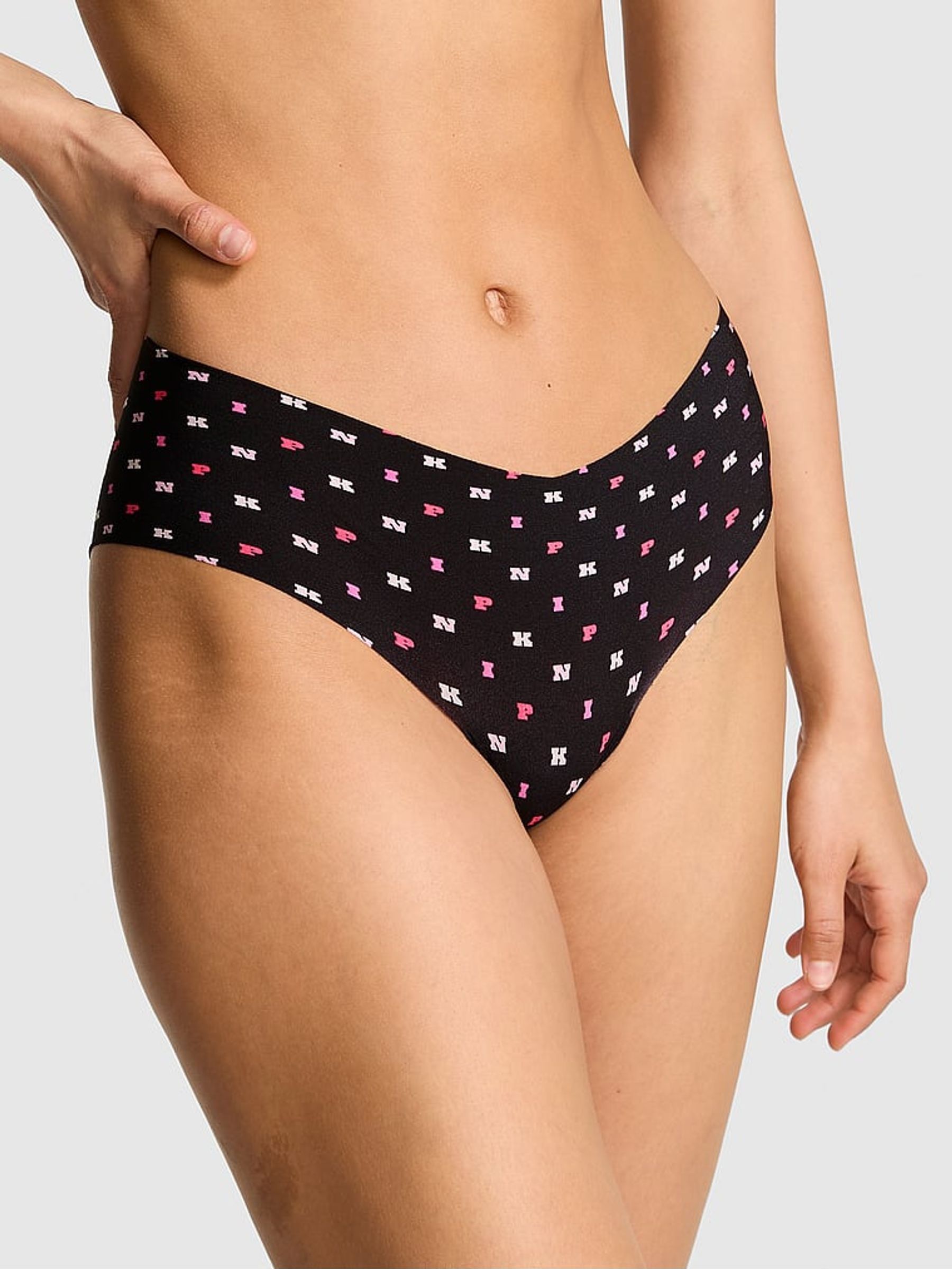 Black Pink Print Cheeky No Show Cheeky Knickers (F51216) | €10.50