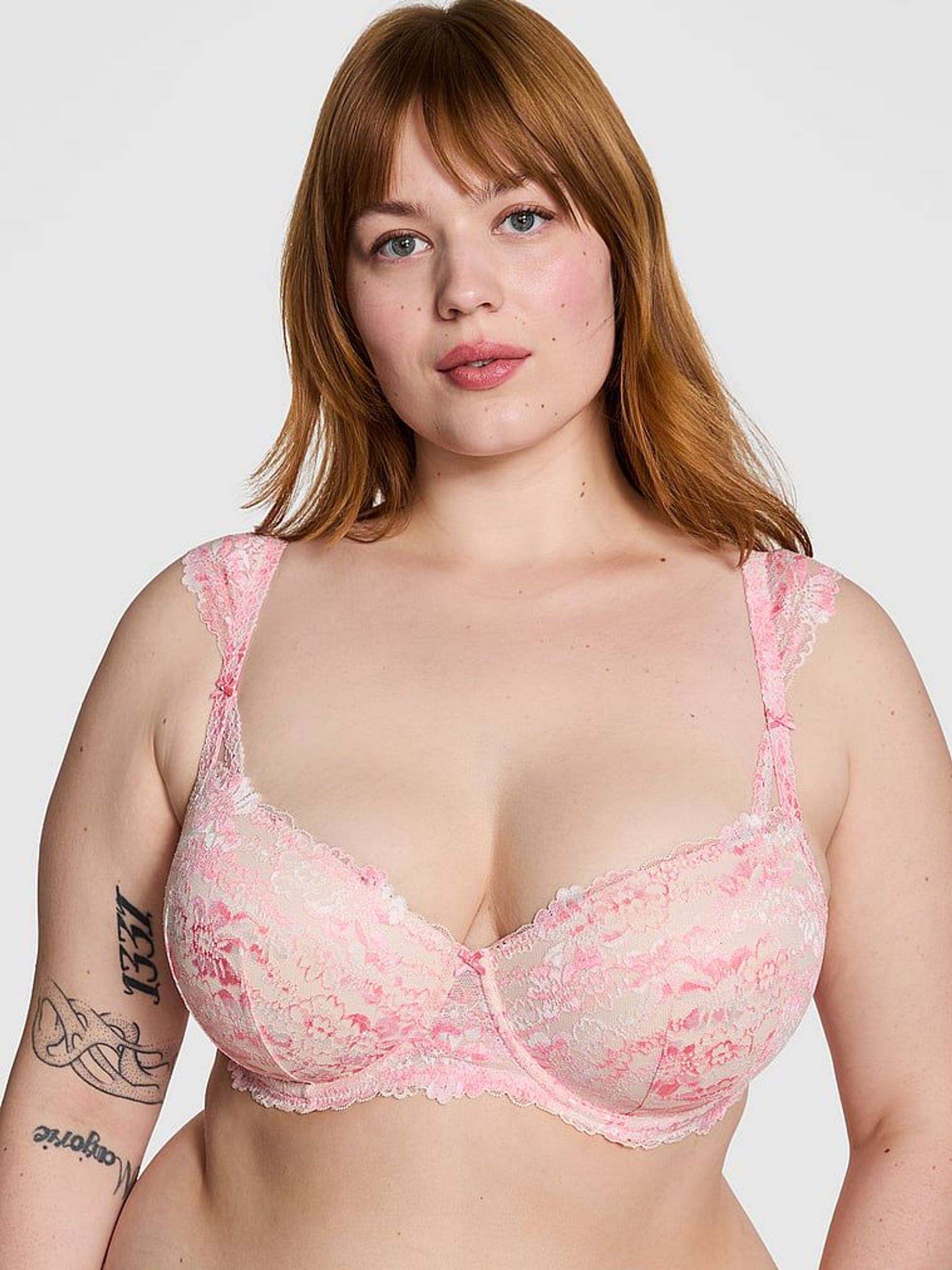 Petal Pink Lightly Lined Balcony Lace Flutter Sleeve Bra (F51220) | €40