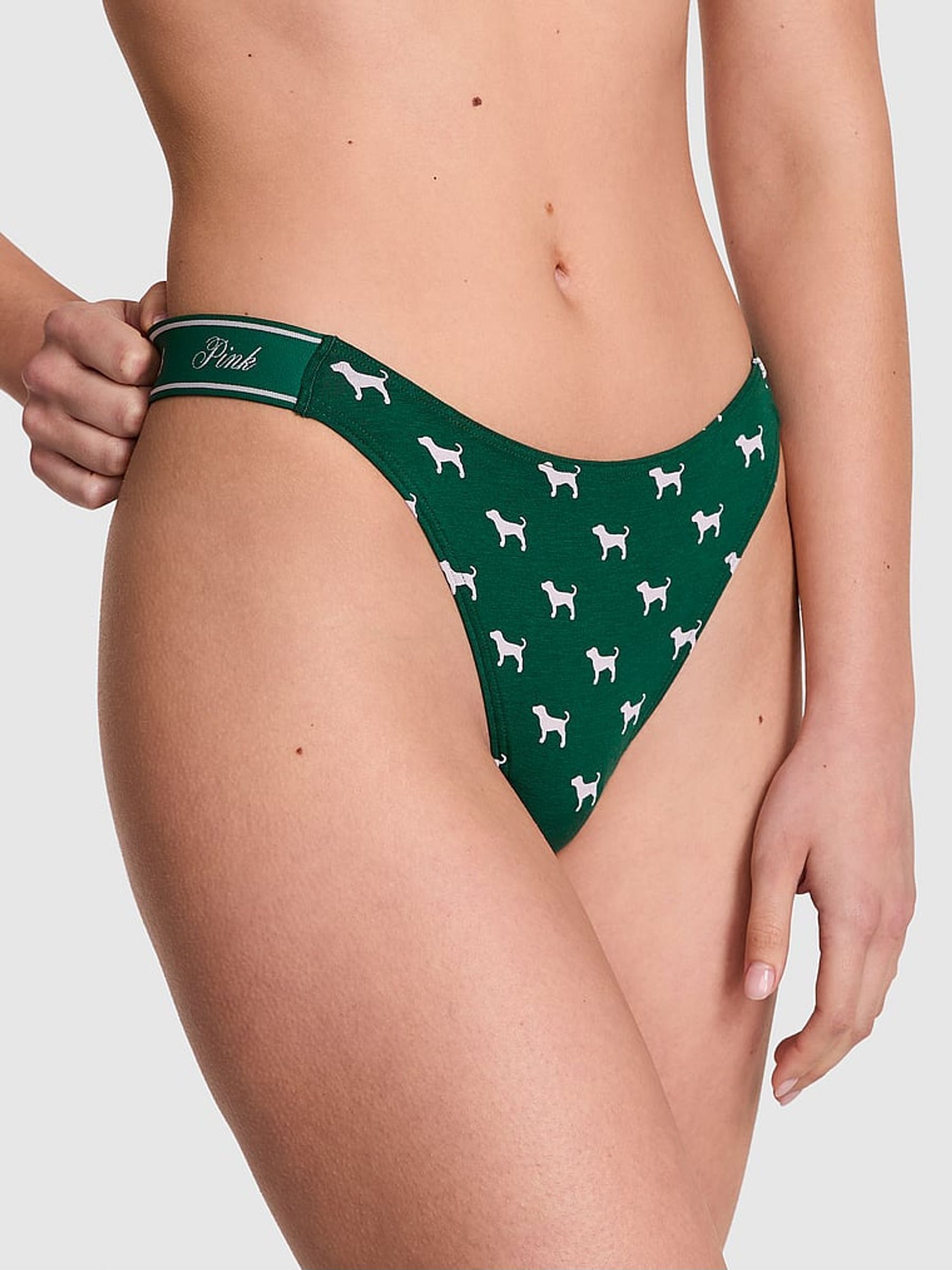 Jaguar Green Thong Cotton Logo Boyshort Knickers (F51230) | €10.50