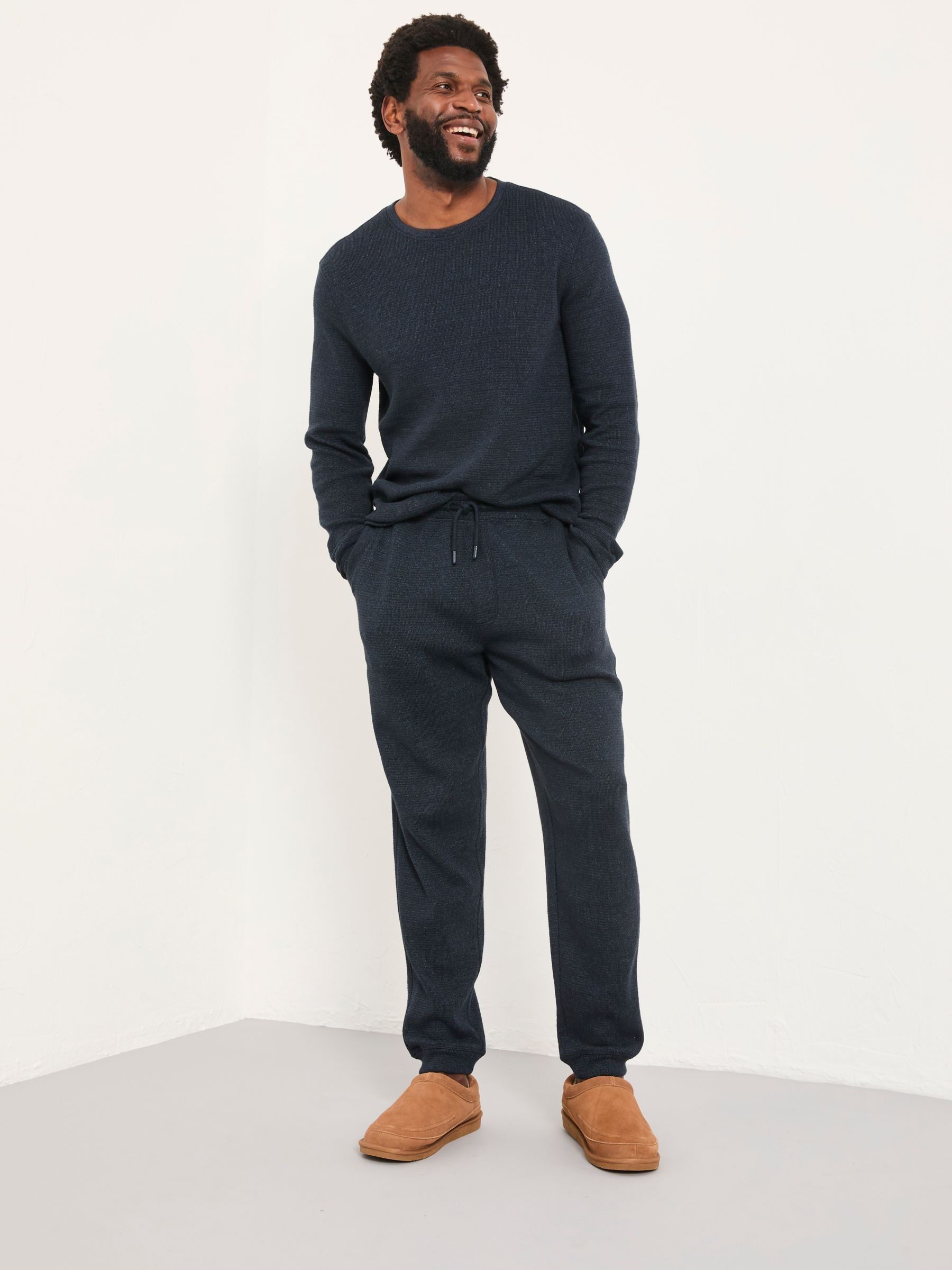 Navy Textured Long Sleeve Crew Tshirt (F51249) | €50
