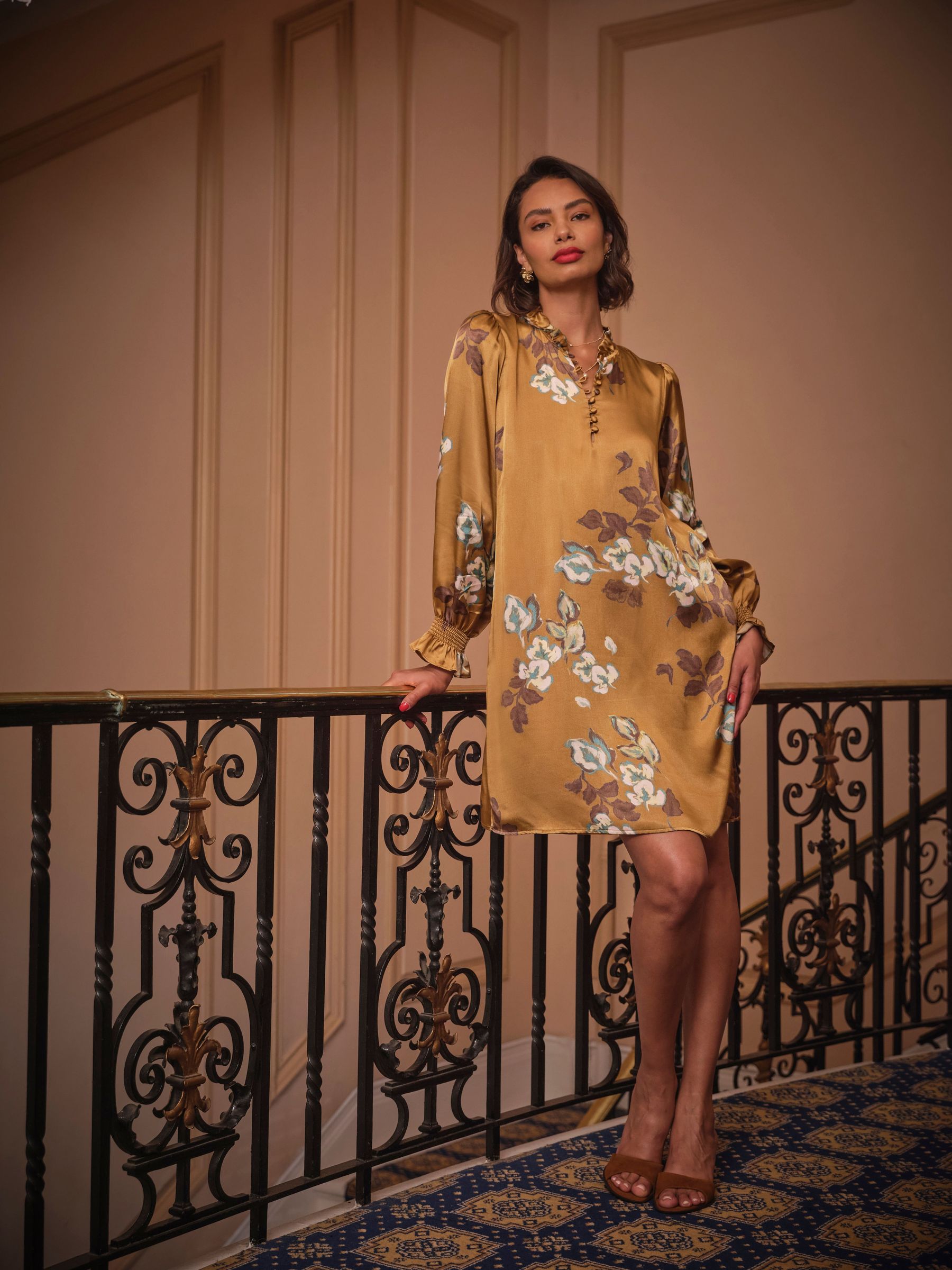 Silas Gold Petite Printed Dress (F55754) | €104