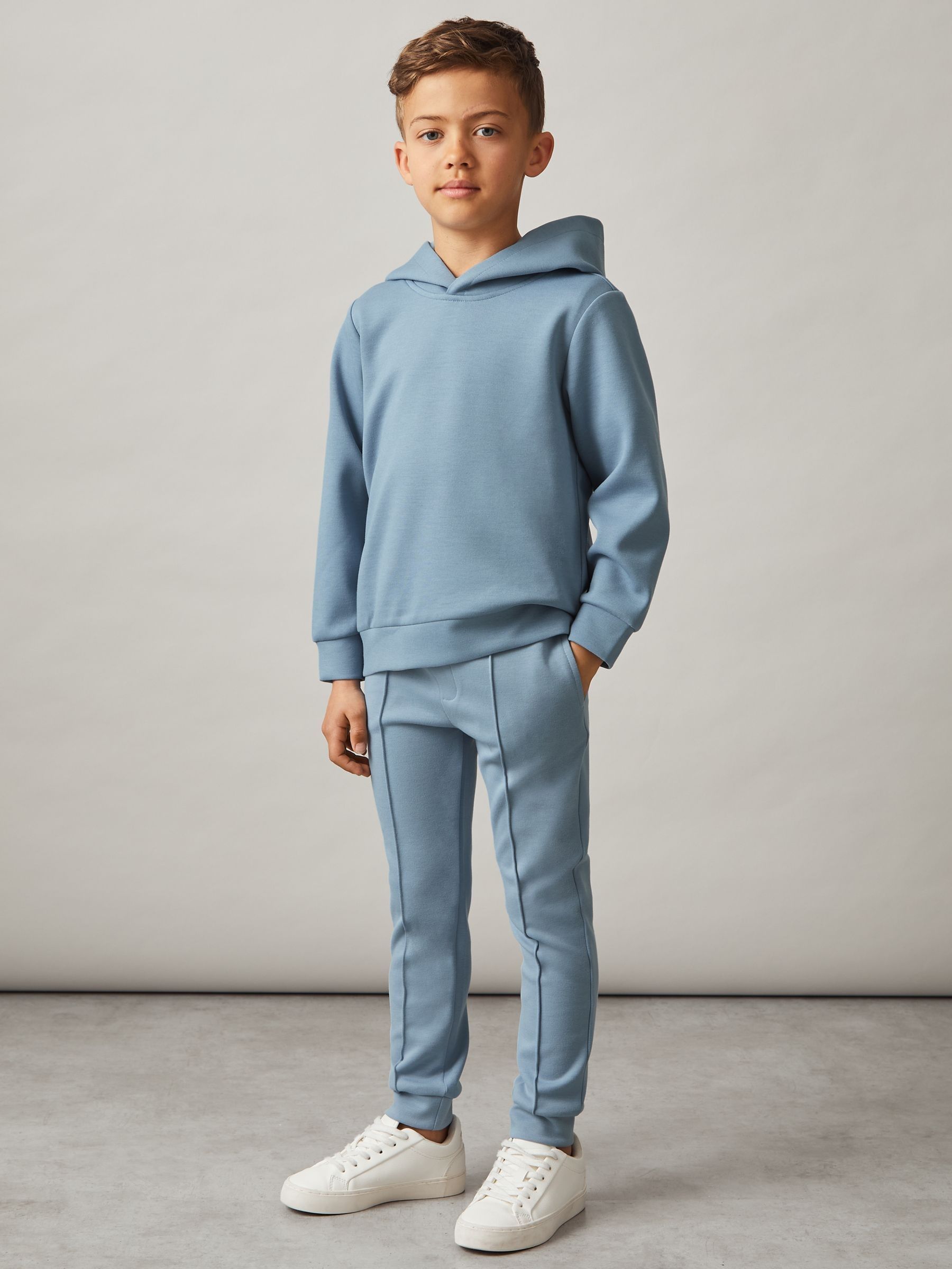3-9 yrs Interlock Jersey Hoodie in Soft Denim Blue (F56073) | €50