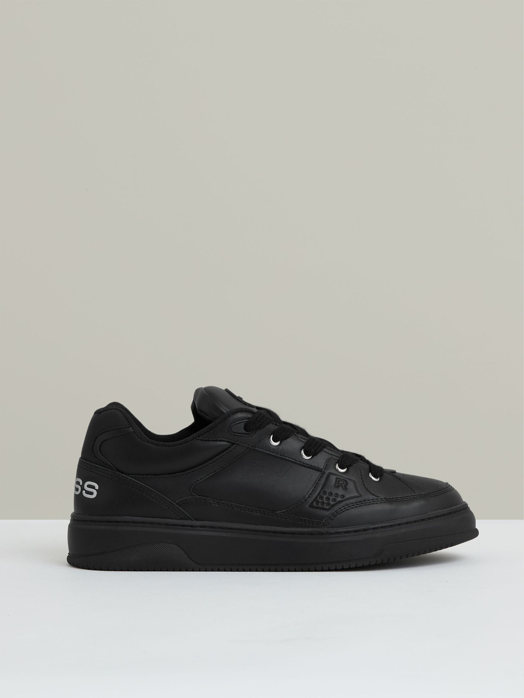 Panelled Leather Trainers in All Black (F56081) | €285