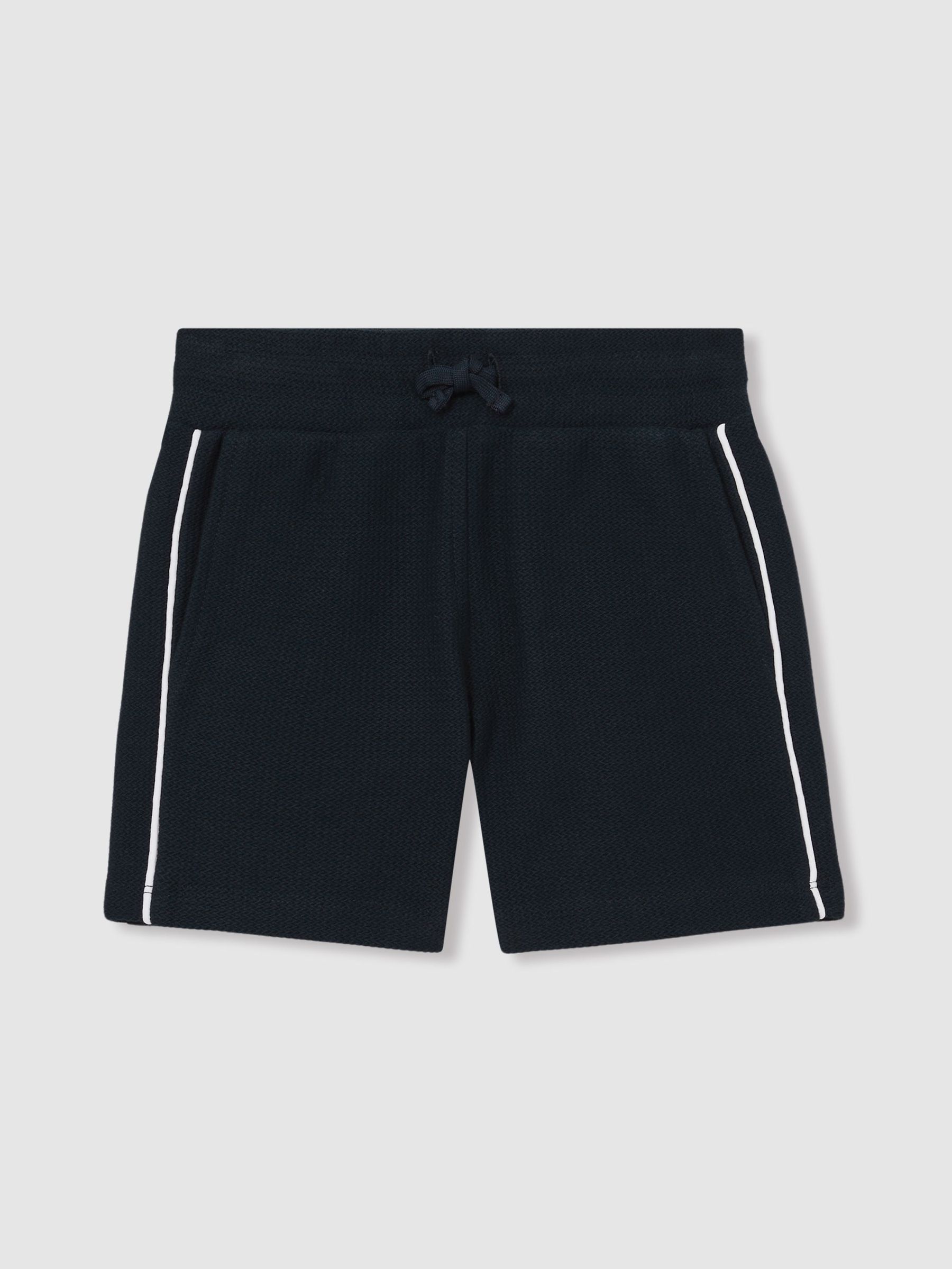 13-14 yrs Cotton Textured Piped Shorts in Navy (F57883) | US$45