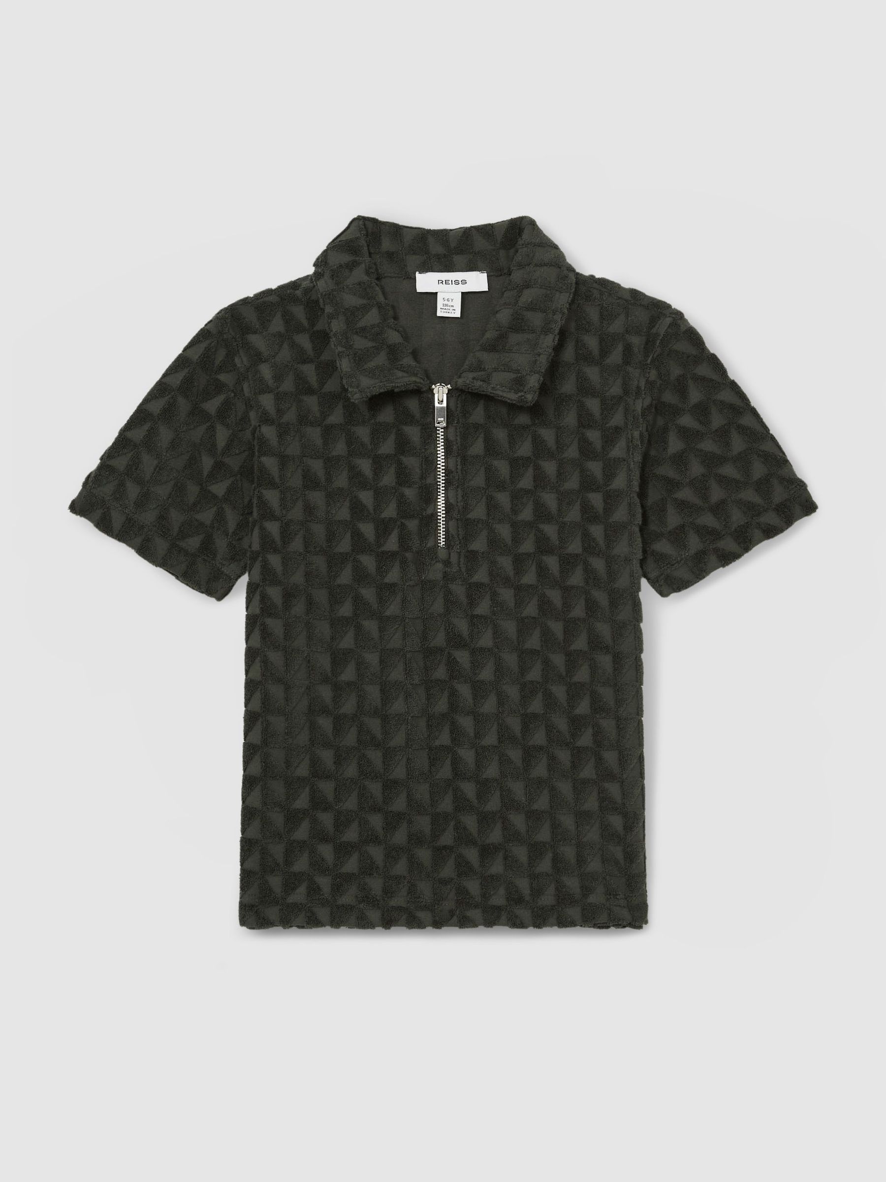 13-14 yrs Textured Towelling Polo Shirt in Dark Sage (F57885) | €50