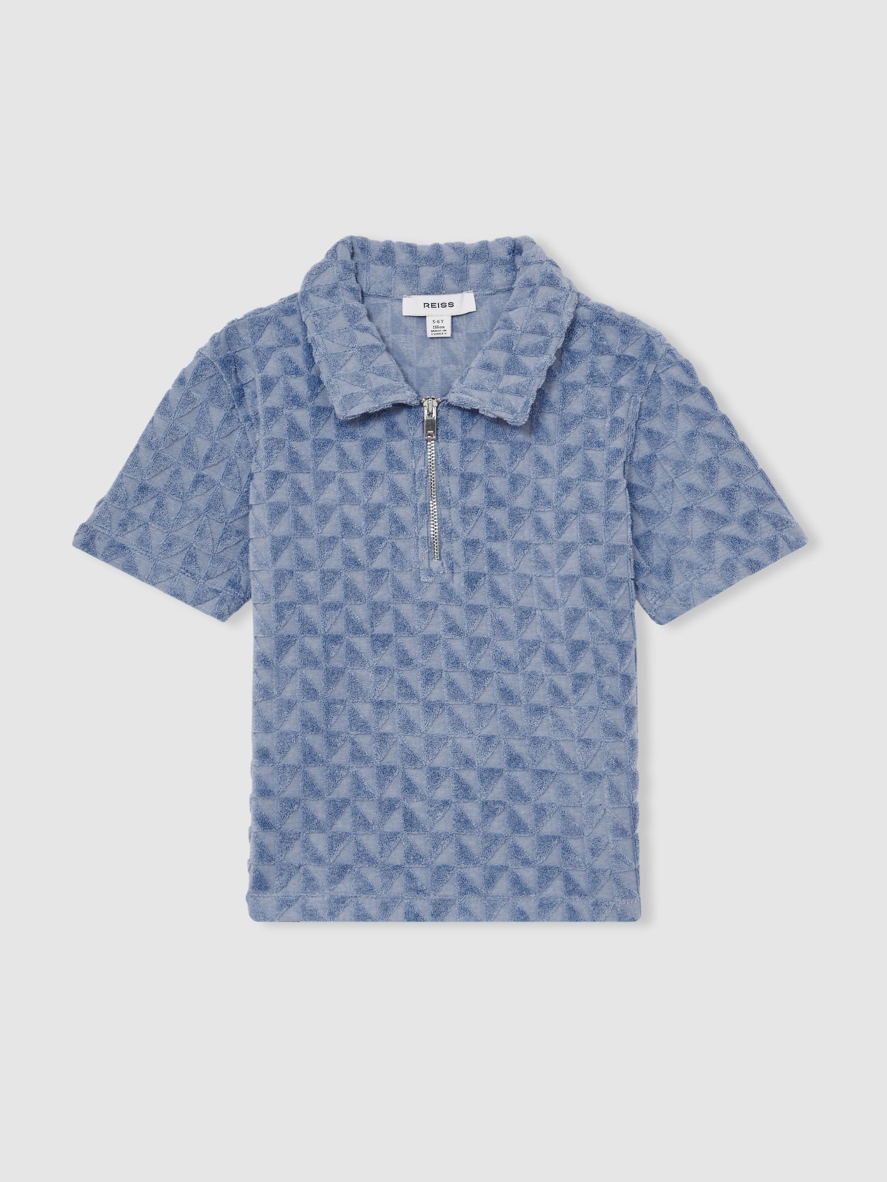 13-14 yrs Textured Towelling Polo Shirt in Airforce Blue (F57891) | €50