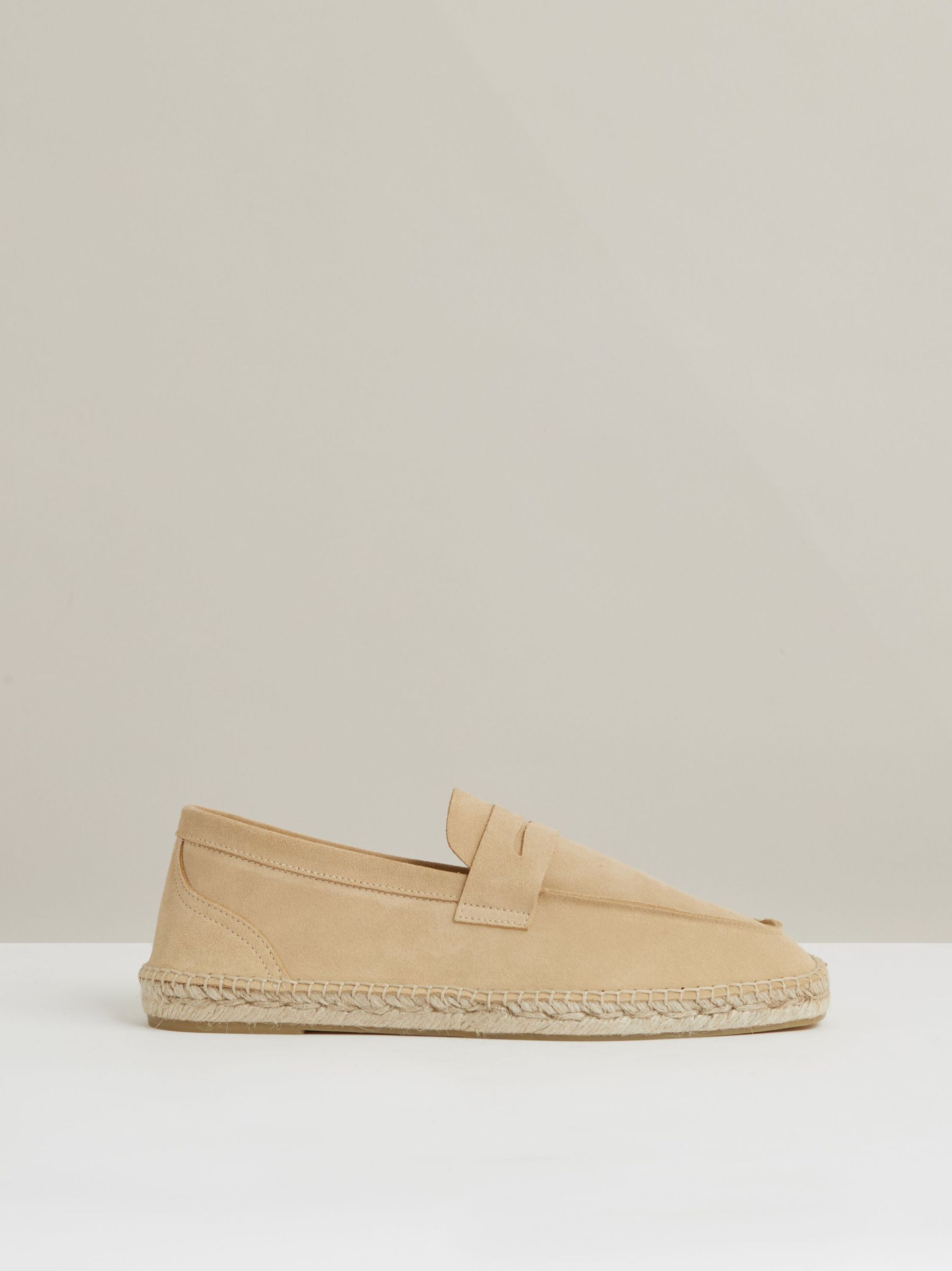 Suede Penny-Strap Espadrilles in Sand Yellow (F57906) | €185