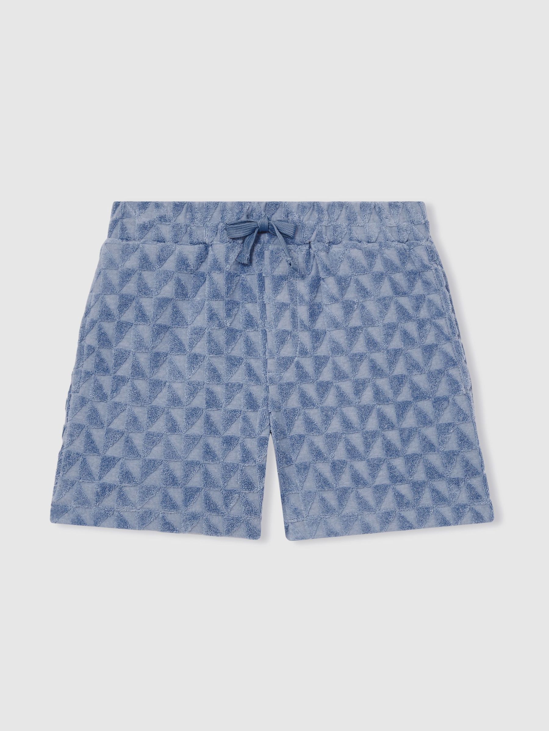 13-14 yrs Textured Towelling Shorts in Airforce Blue (F57916) | US$55