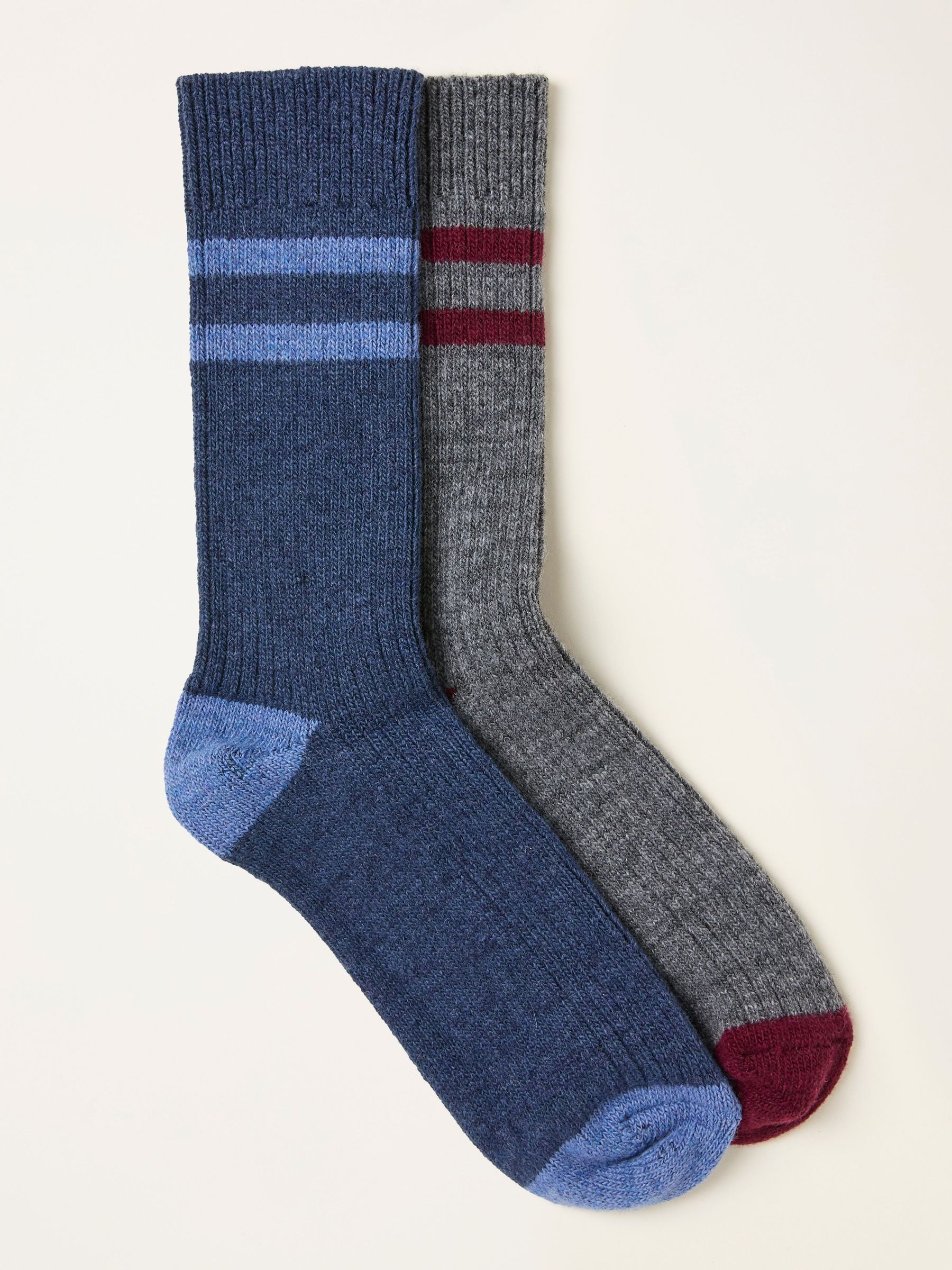 Grey 2 Pairs of Ribbed Boot Socks (F60157) | $24