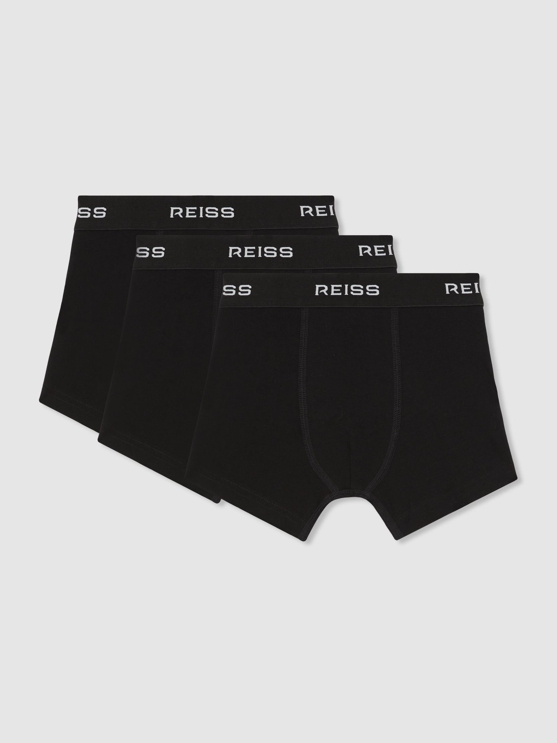 3-9 yrs Stretch-Cotton Logo-Waistband Boxer Shorts 3 Pack in Black (F61546) | €25