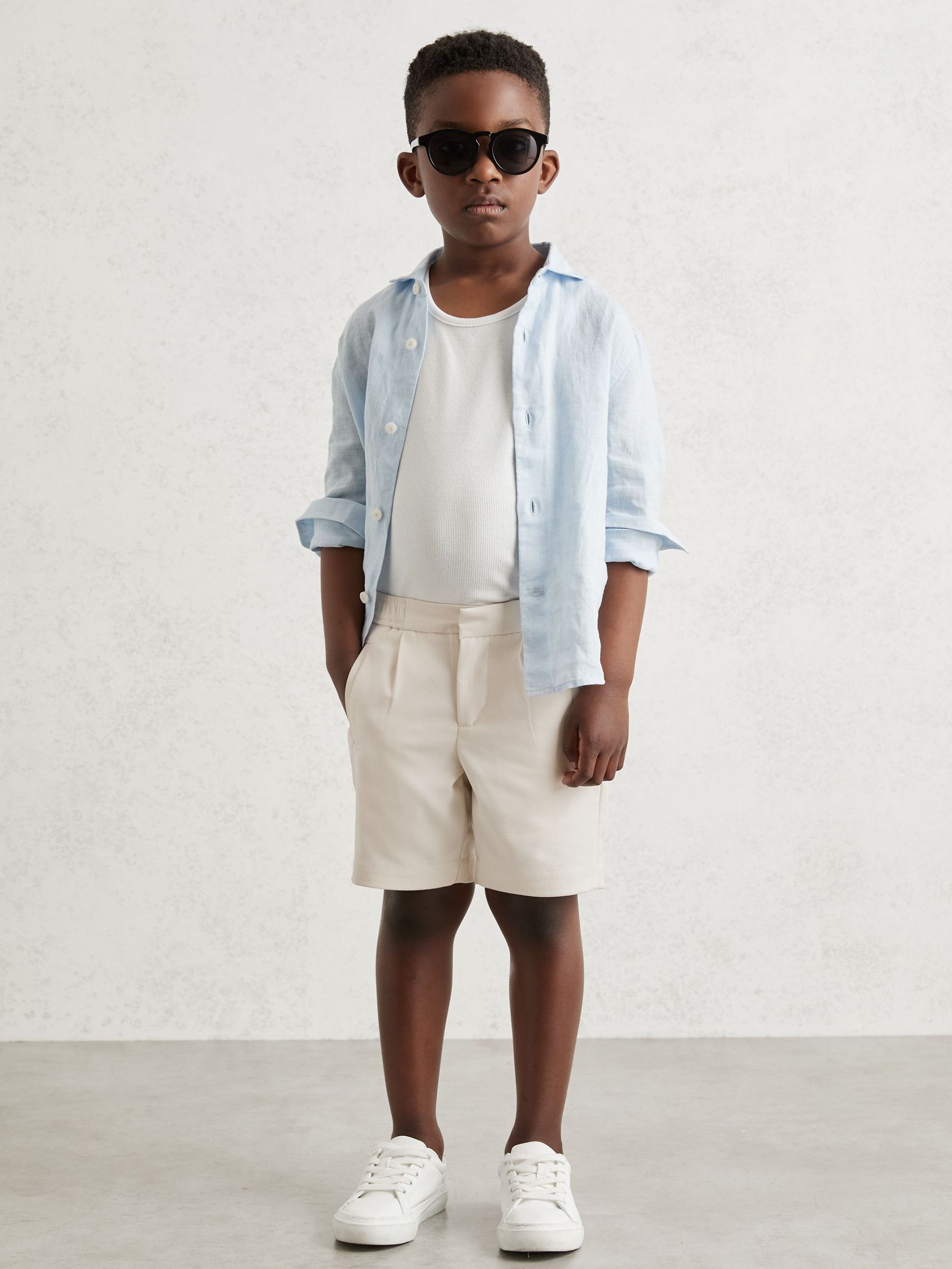 3-9 yrs Relaxed Drawstring Shorts in Off White (F61565) | €45