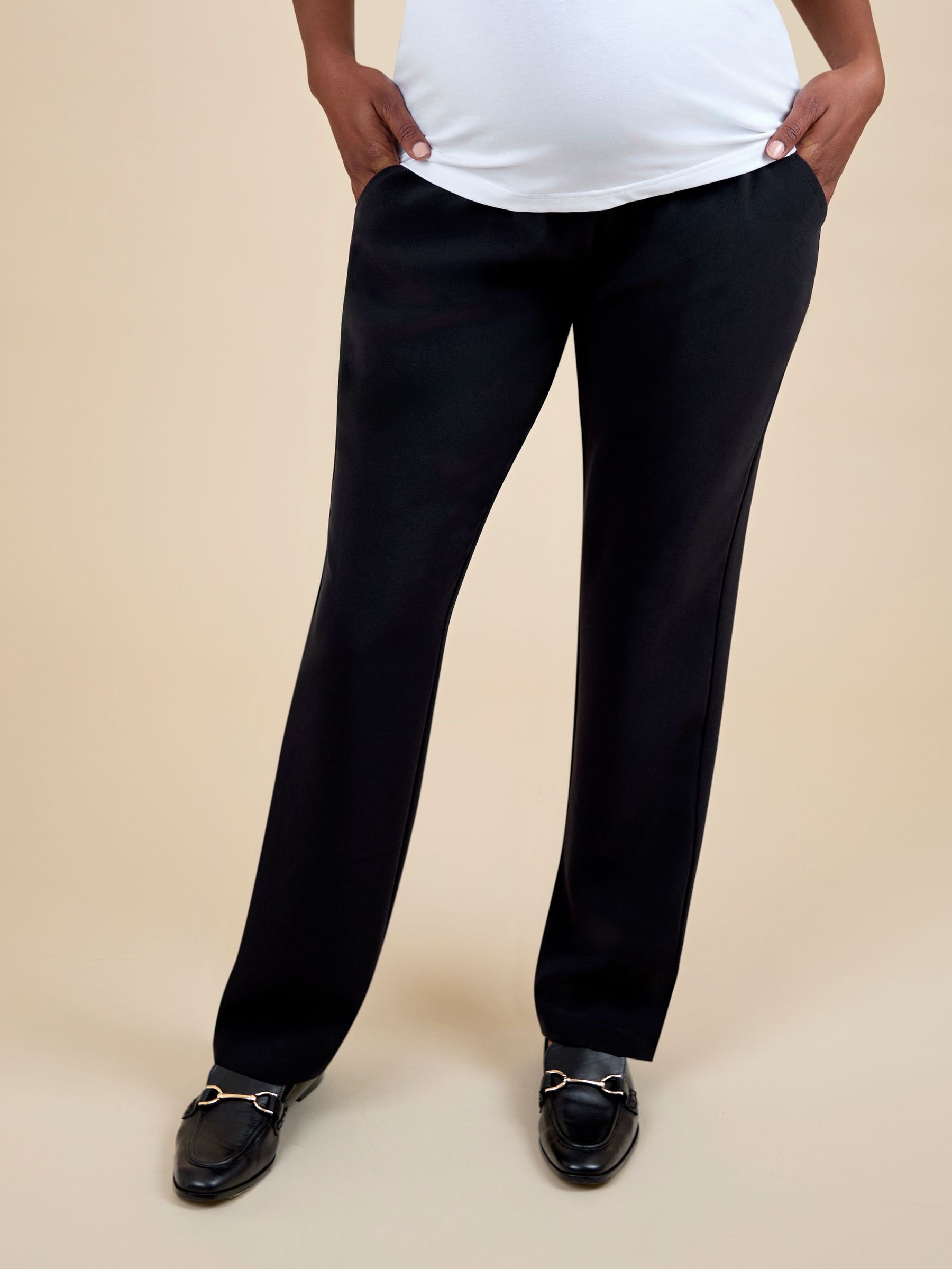 Black Straight Leg Trousers (F62143) | $72